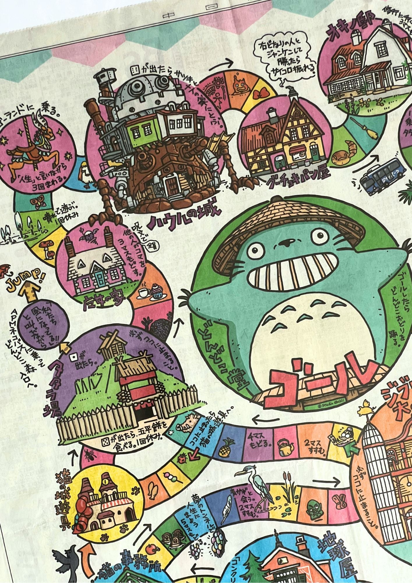 2025 Studio Ghibli 'Totoro Board Game' Ghibli Park Ad Newspaper Poster (A2)