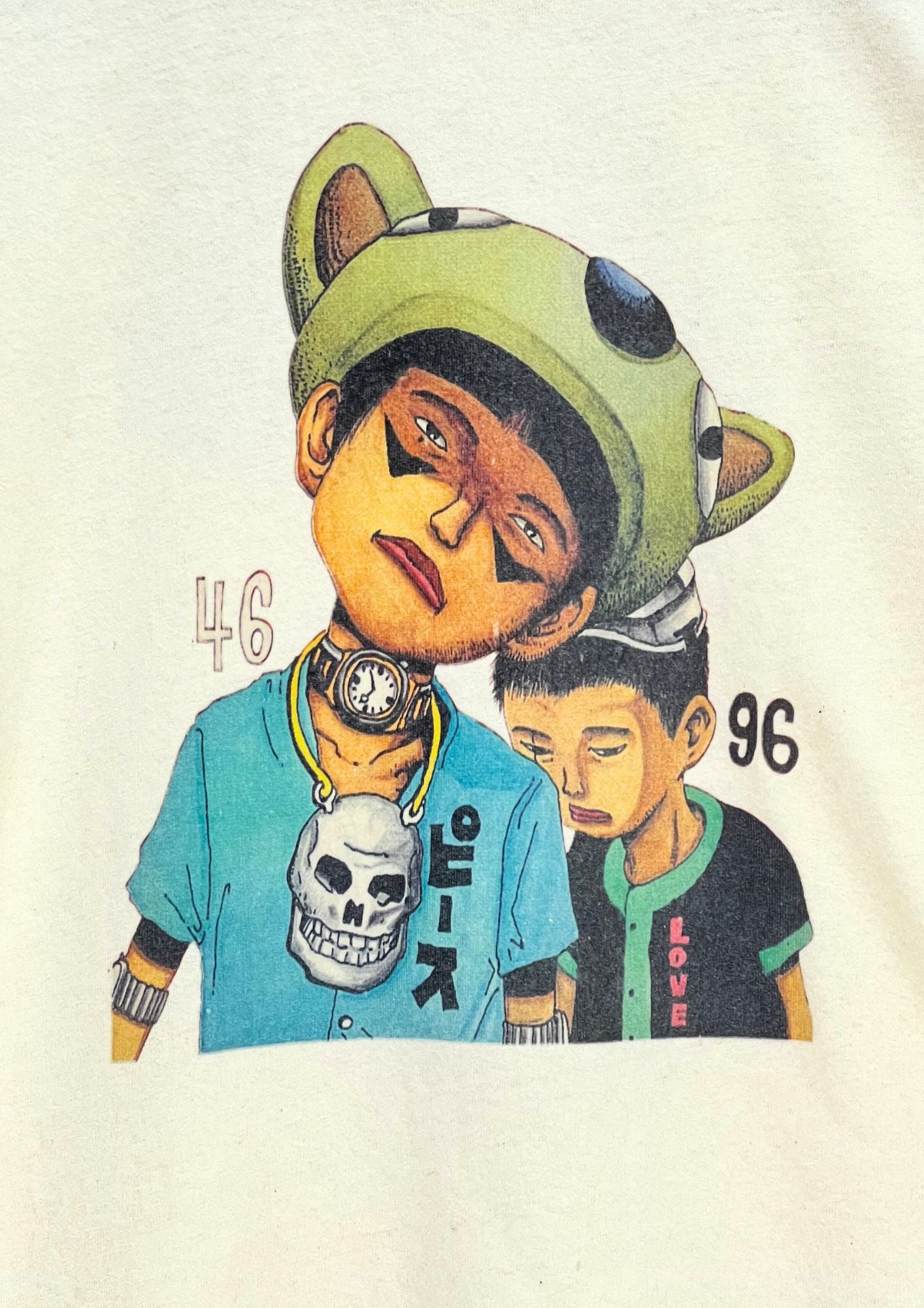 2010s Taiyou Matsumoto 'Tekkonkinkreet' x MARKLY'S BIG FIELD 'Love & Peace' Baby Tee (Ladies M)