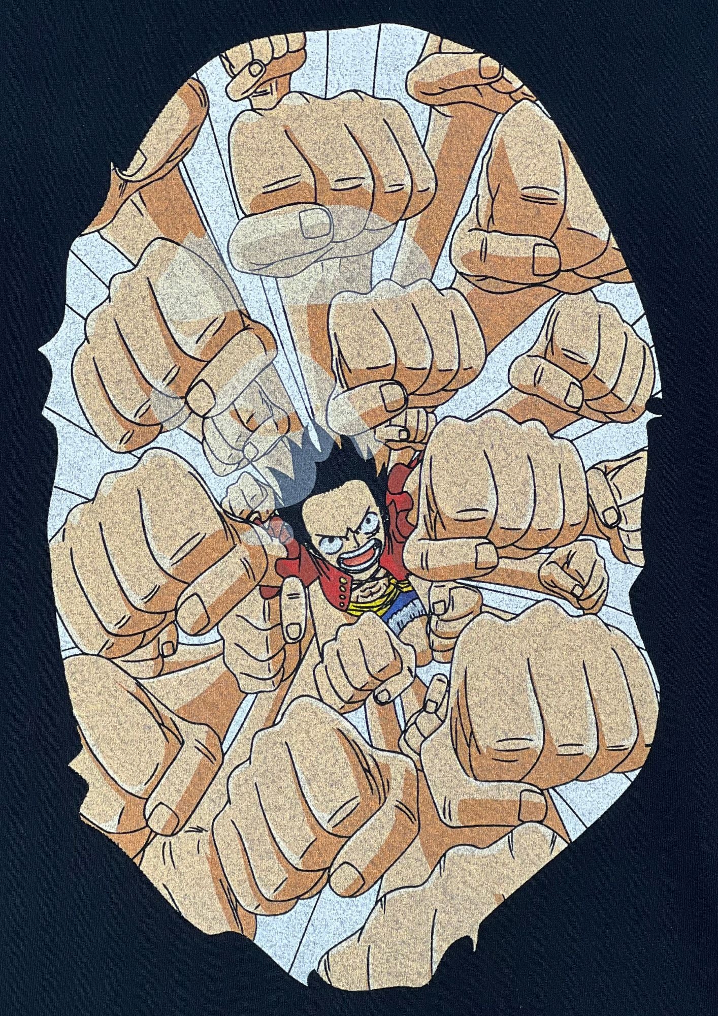 2012 A Bathing Ape x One Piece Luffy Gum Gum Gatling T-shirt