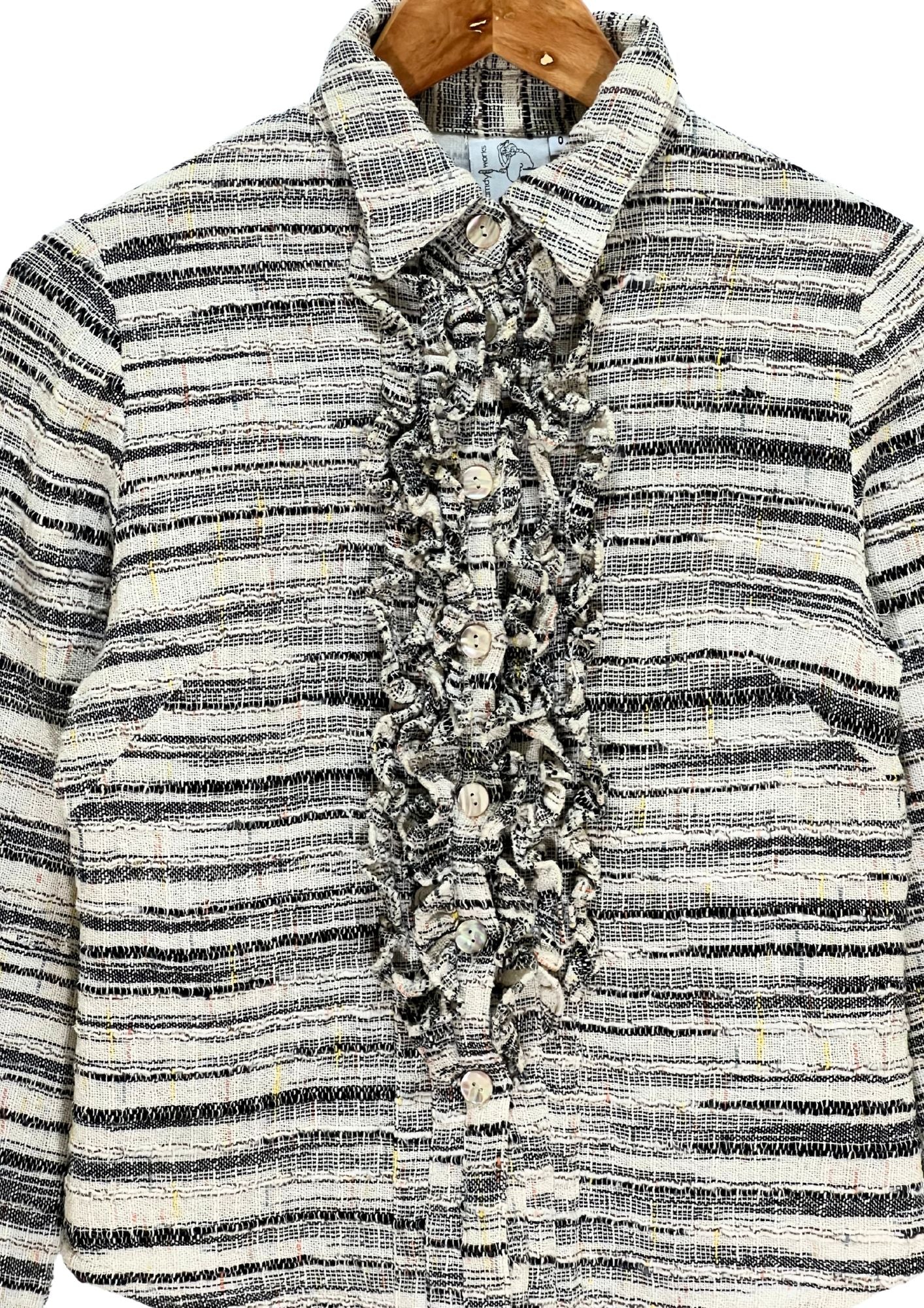 2000s GLAMDY Button Up Raffle L/S Shirts (Ladies S)