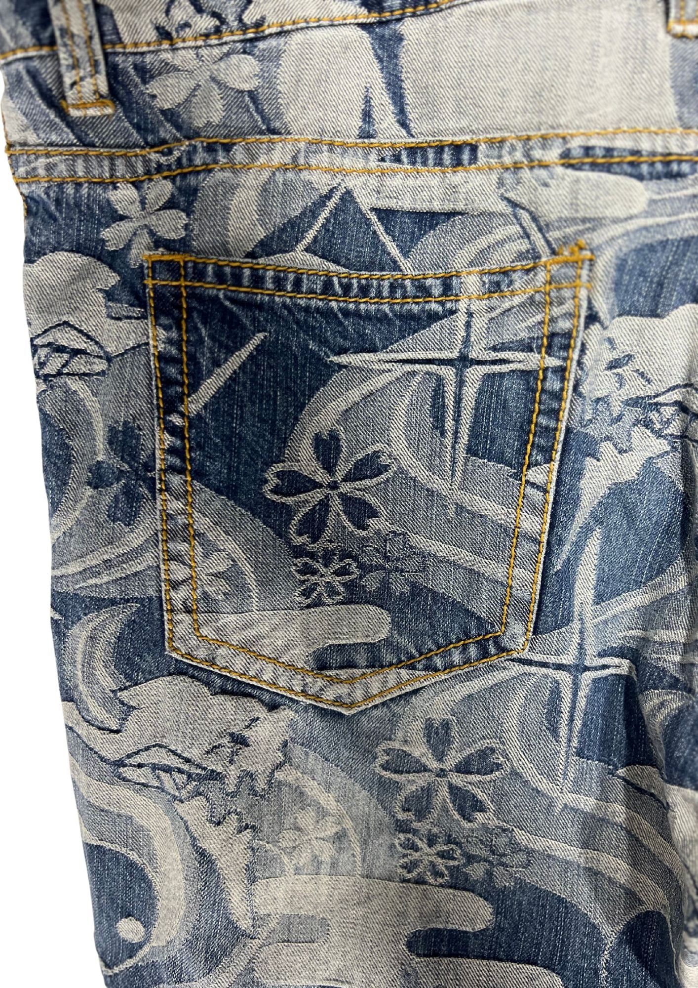 2014 Neon Genesis Evangelion x Nishiki Oriental Brand TYPE 01 Angels Japanese Pattern Embroidered Jeans