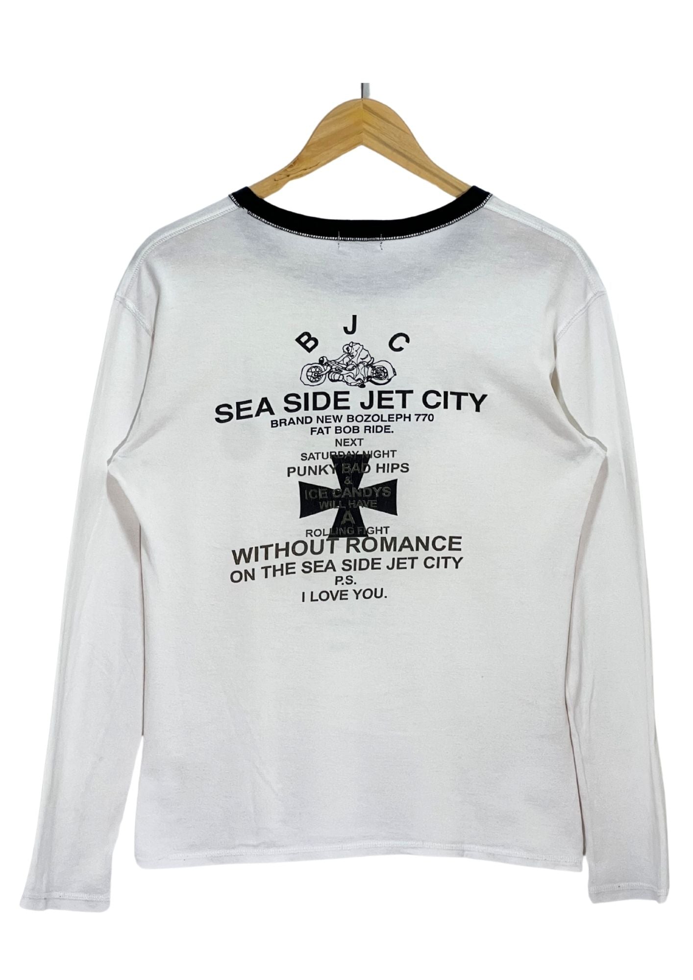 90s Vintage BLANKEY JET CITY 'Sea Side Jet City ' Japanese Band L/S Shirts (M)