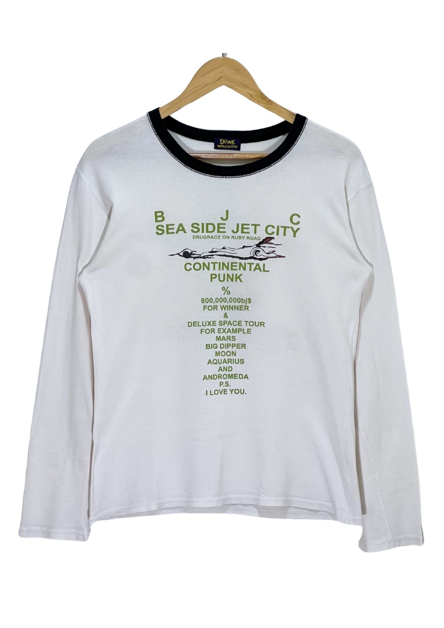 90s Vintage BLANKEY JET CITY 'Sea Side Jet City ' Japanese Band L/S Shirts (M)