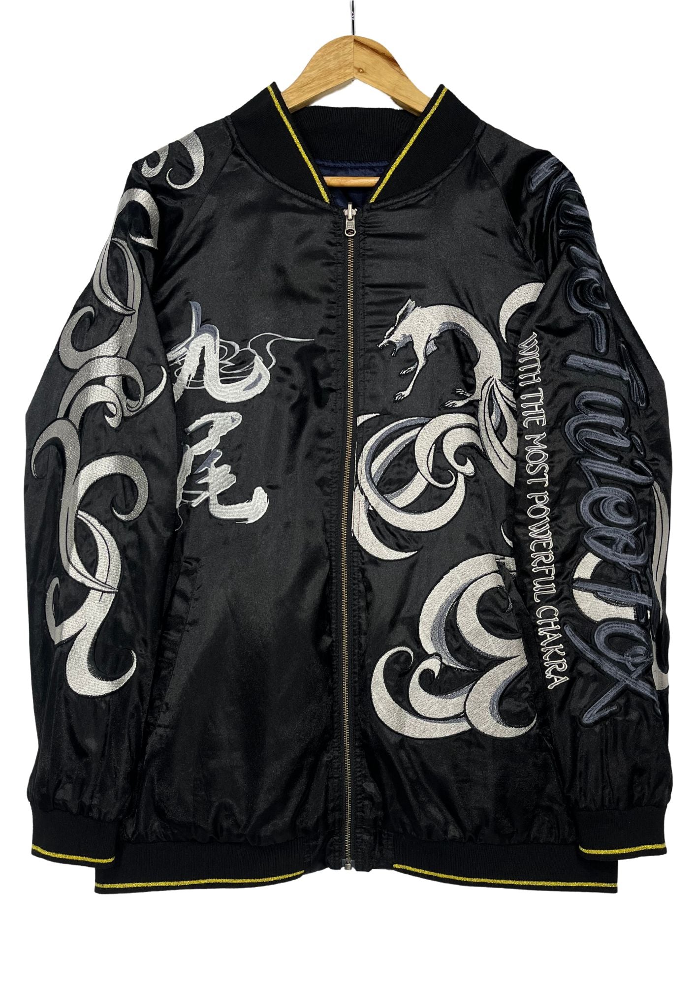 Naruto x Neutral Infinity 'Sasuke and Naruto, Japanese Wind God and Thunder God / Nine-Tailed Fox' Reversible Embroidered Sukajan