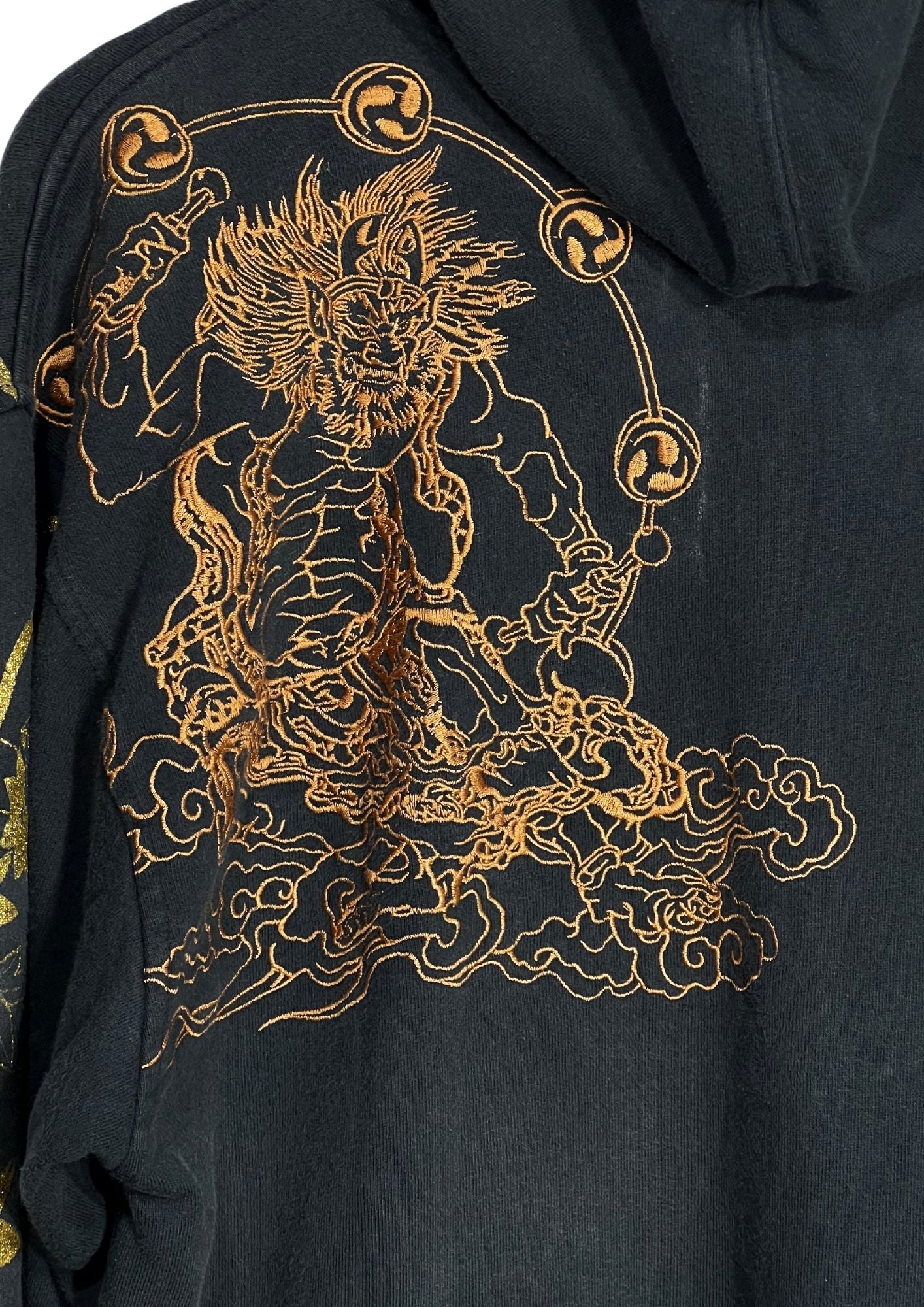 FUGUTAITEN 'Thunder God and Wind God' Embroidered Zip Up Hoodie