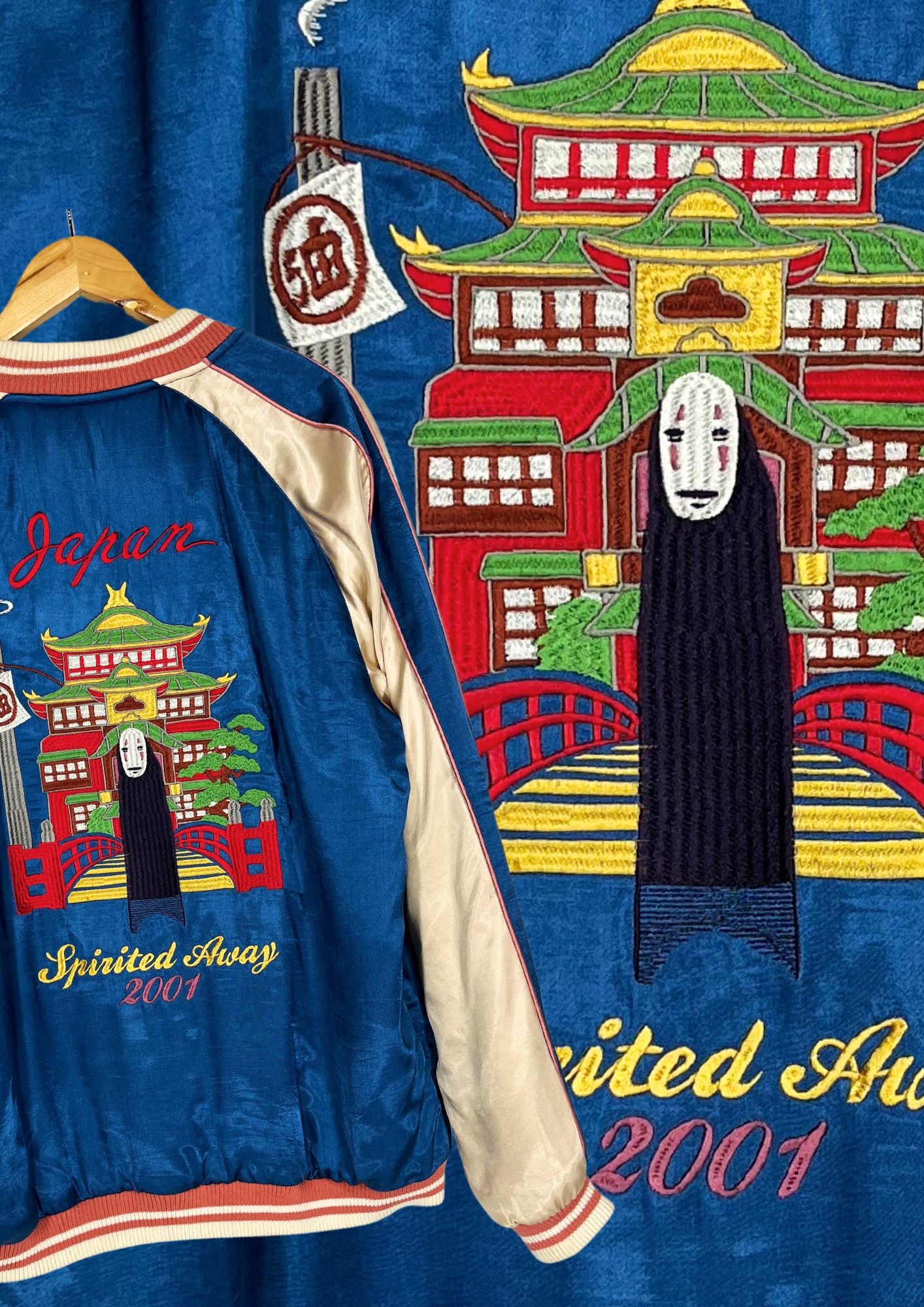 2017 Studio Ghibli 'Spirited Away' x GBL No Face Aburaya Bathhouse Embroidered Sukajan