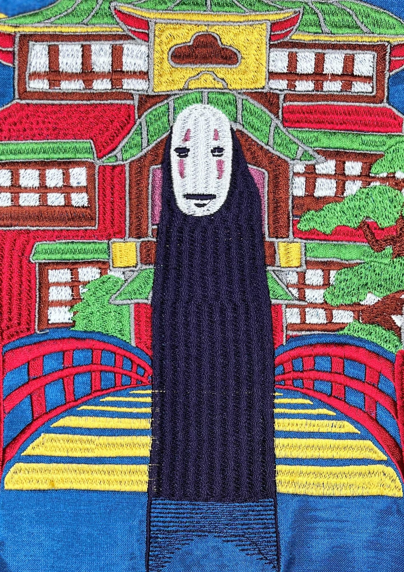 2017 Studio Ghibli 'Spirited Away' x GBL No Face Aburaya Bathhouse Embroidered Sukajan