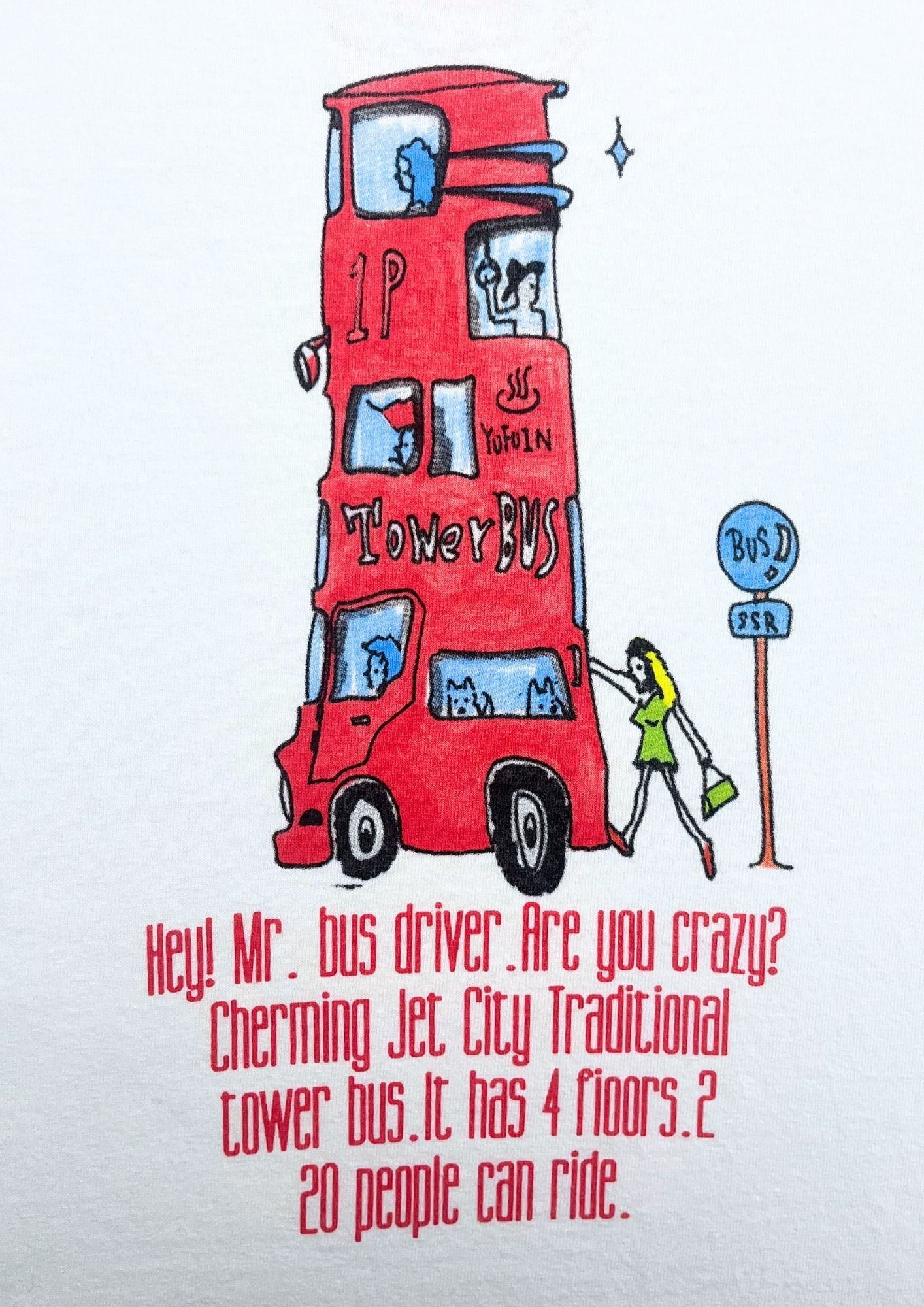 2002 JUDE Kenichi Asai 'Hey! Mr. bus driver. Are you crazy?' Japanese Rock Band T-shirt