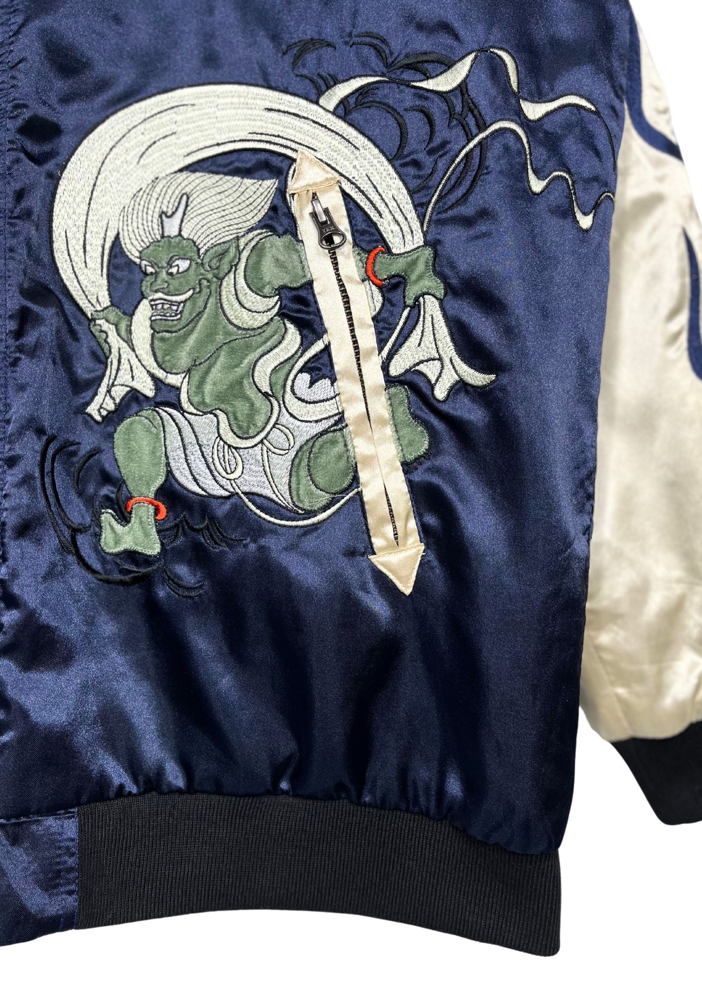 Naruto x Neutral Infinity 'Sasuke and Naruto, Japanese Wind God and Thunder God / Nine-Tailed Fox' Reversible Embroidered Sukajan