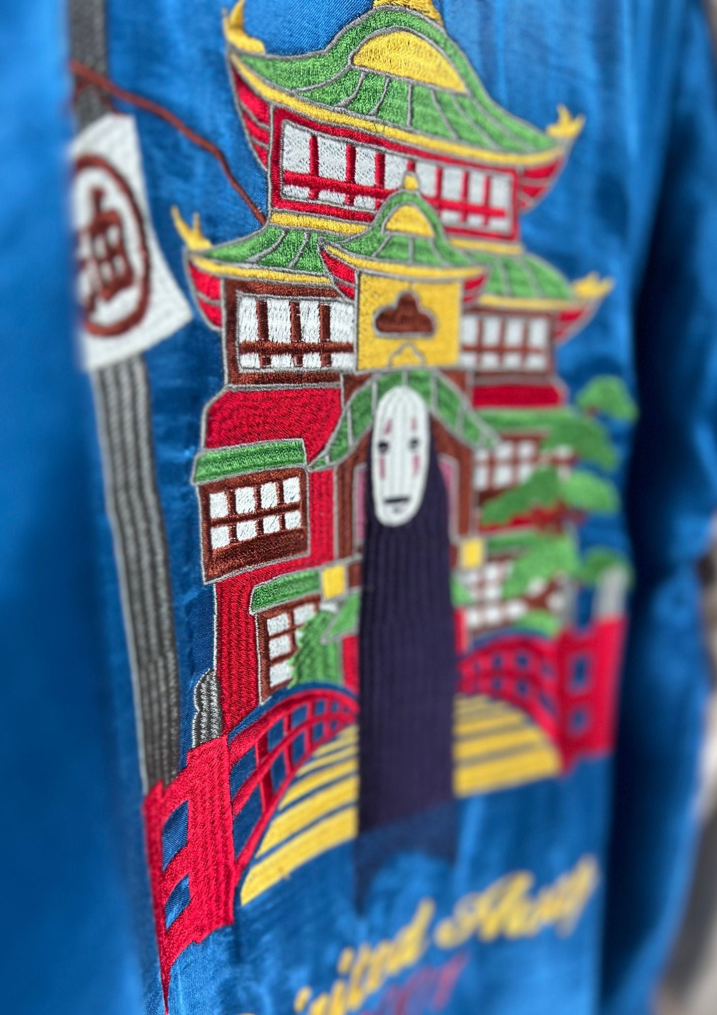 2017 Studio Ghibli 'Spirited Away' x GBL No Face Aburaya Bathhouse Embroidered Sukajan