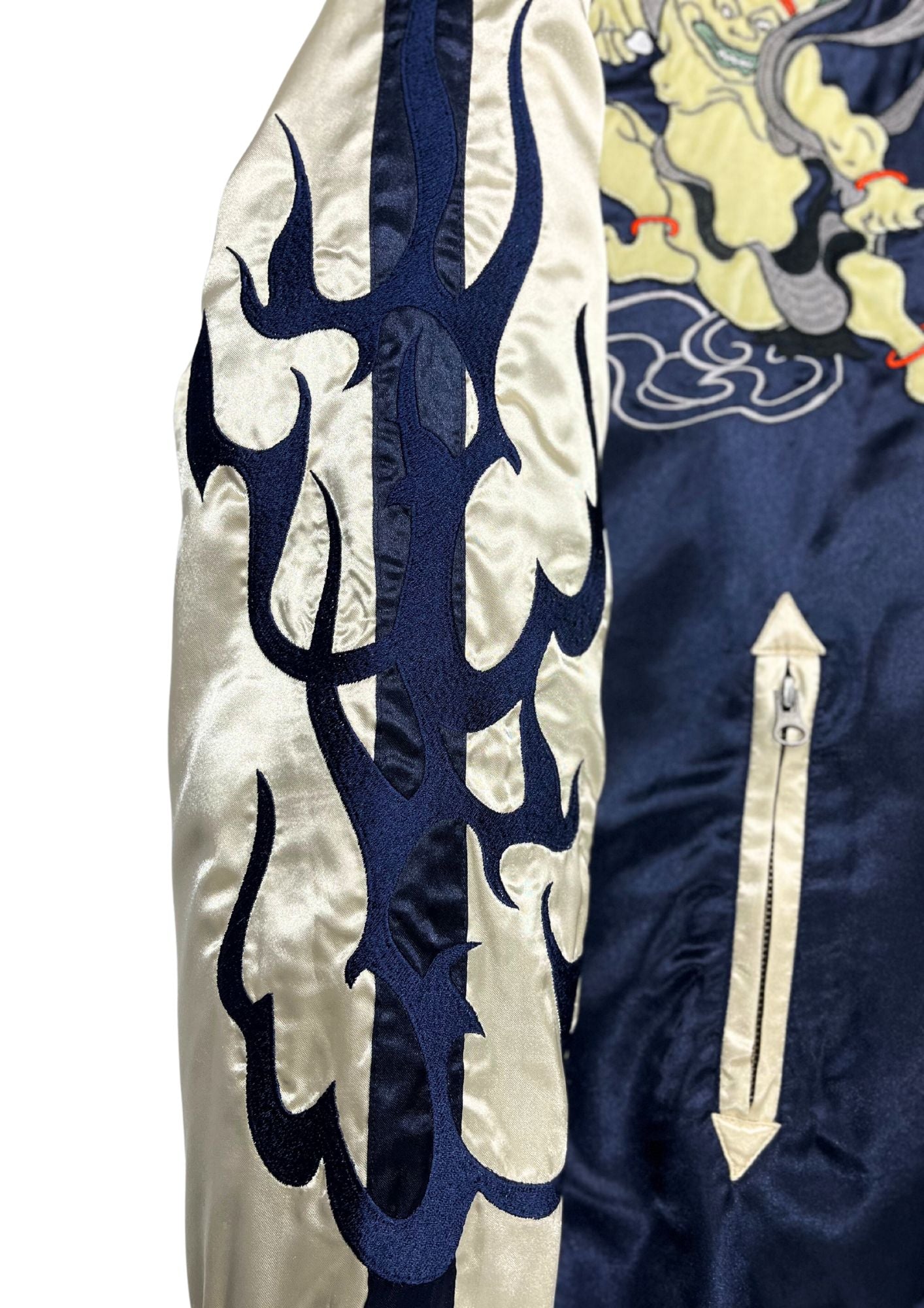 Naruto x Neutral Infinity 'Sasuke and Naruto, Japanese Wind God and Thunder God / Nine-Tailed Fox' Reversible Embroidered Sukajan