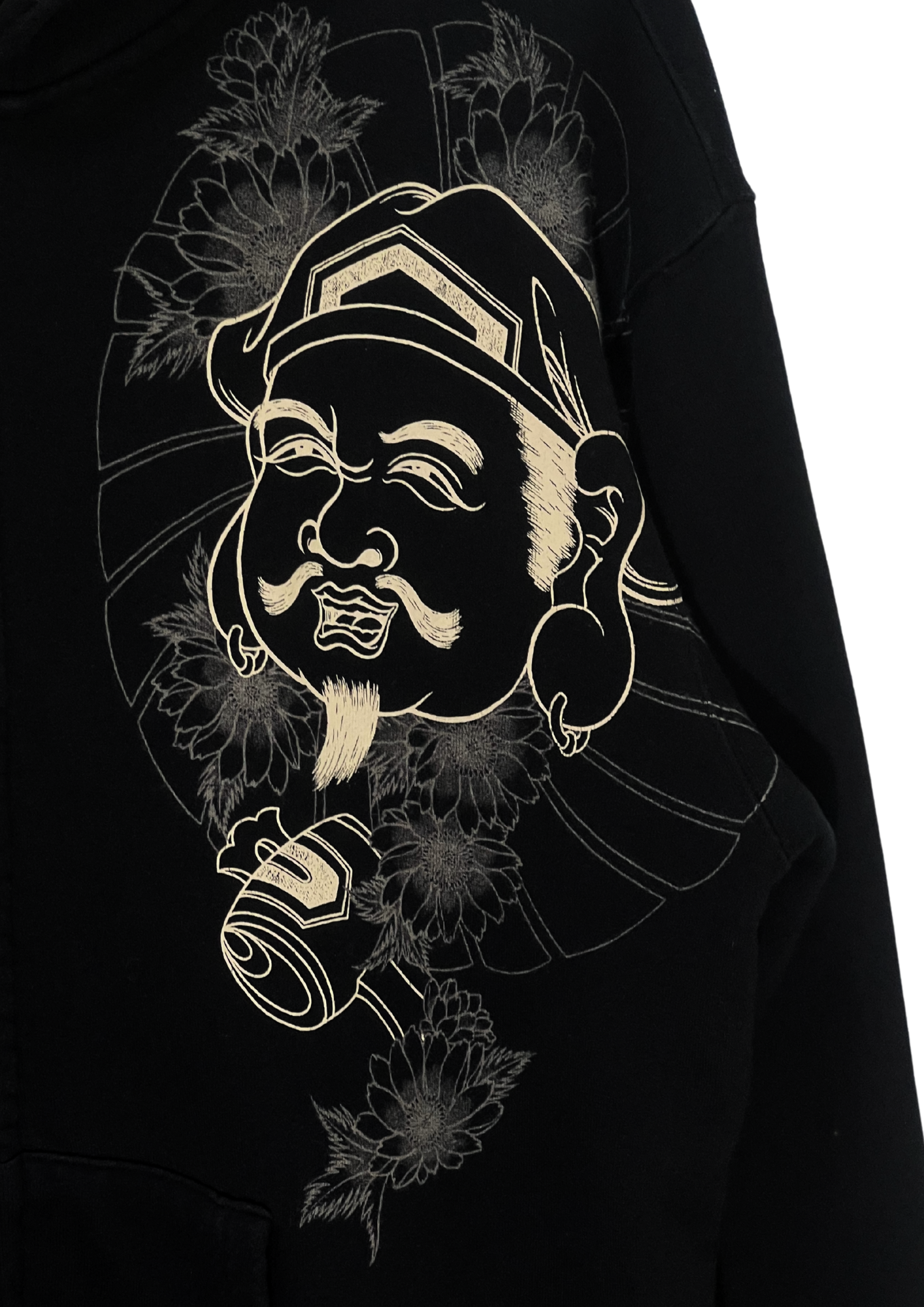 2010s CROPPED HEADS 'Ebisu & Daikoku' Japanese Art Embroidered Zip-Up Hoodie (M-L)