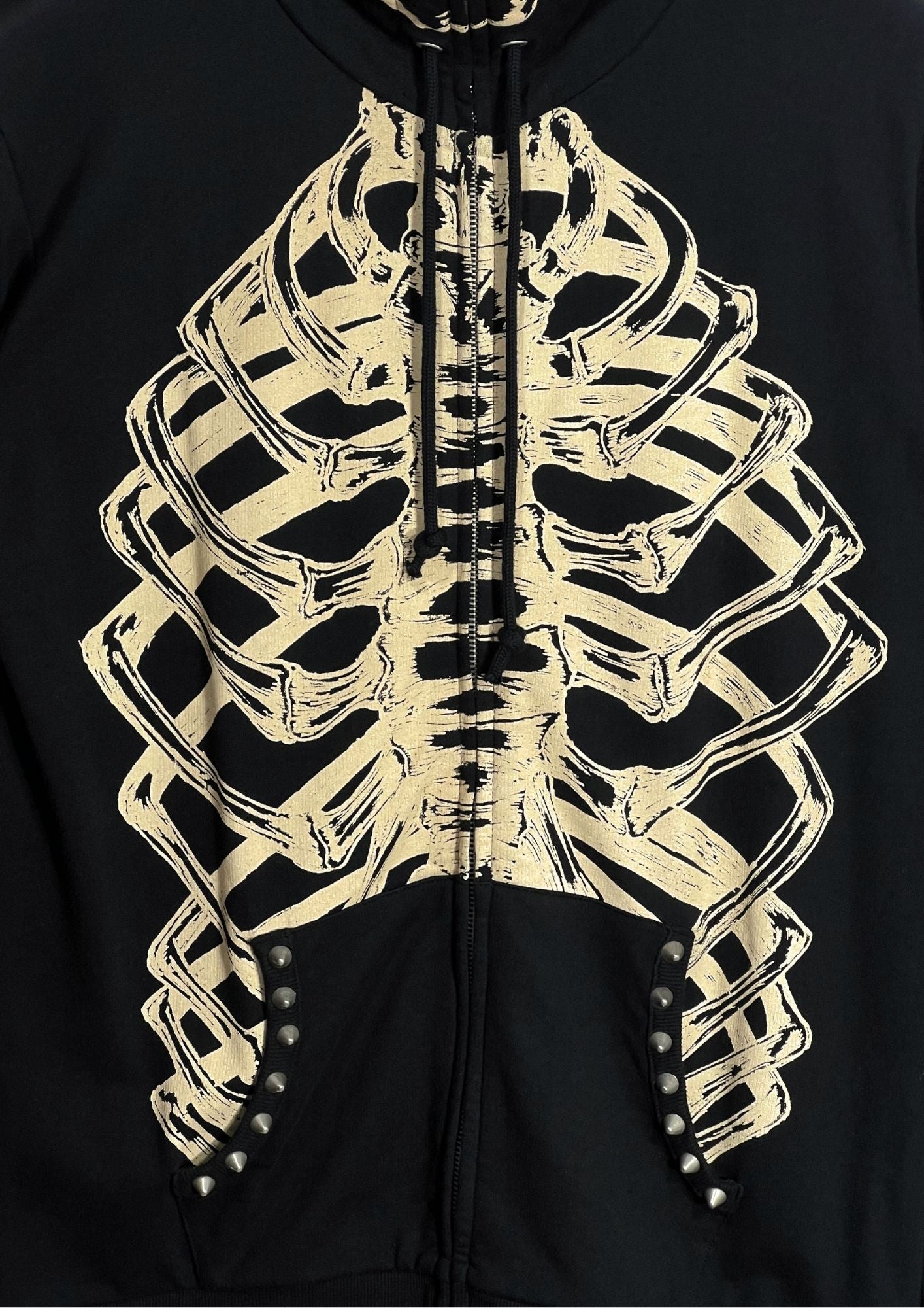 2000s GLAD NEWS 'Skeleton' Full Zip Up Hoodie (Ladies M)