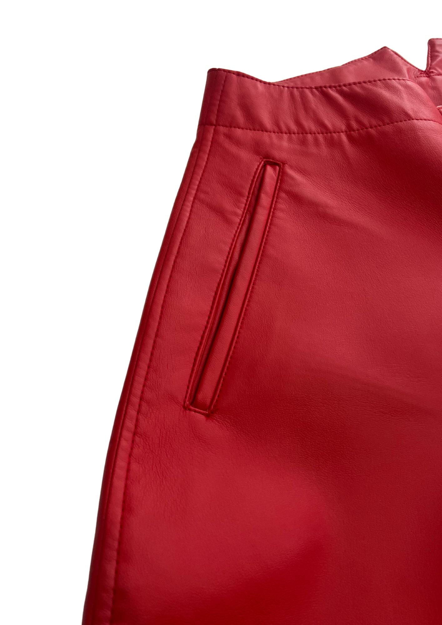 2015SS COMME des GARÇONS Rose and Blood Eco Leather Balloon Pants