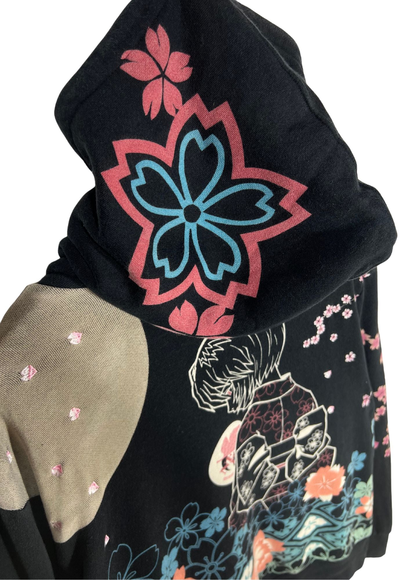2010s Neon Genesis Evangelion x Nishiki Rei Kimono Cherry Blossom Embroidered Hoodie