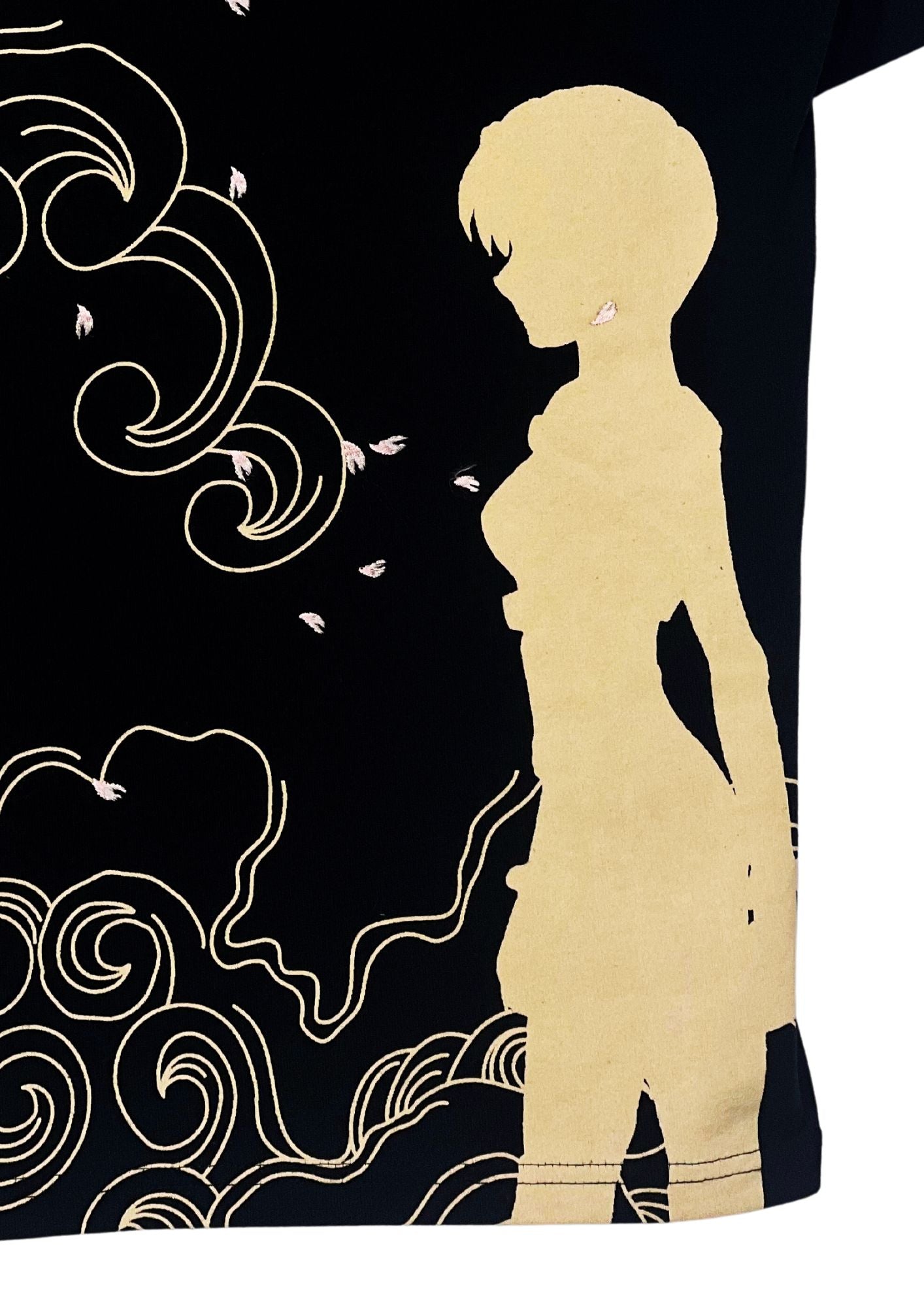 2010s Evangelion x Nishiki Embroidered Rei Ayanami Cherry Blossom Embroidered T-shirt