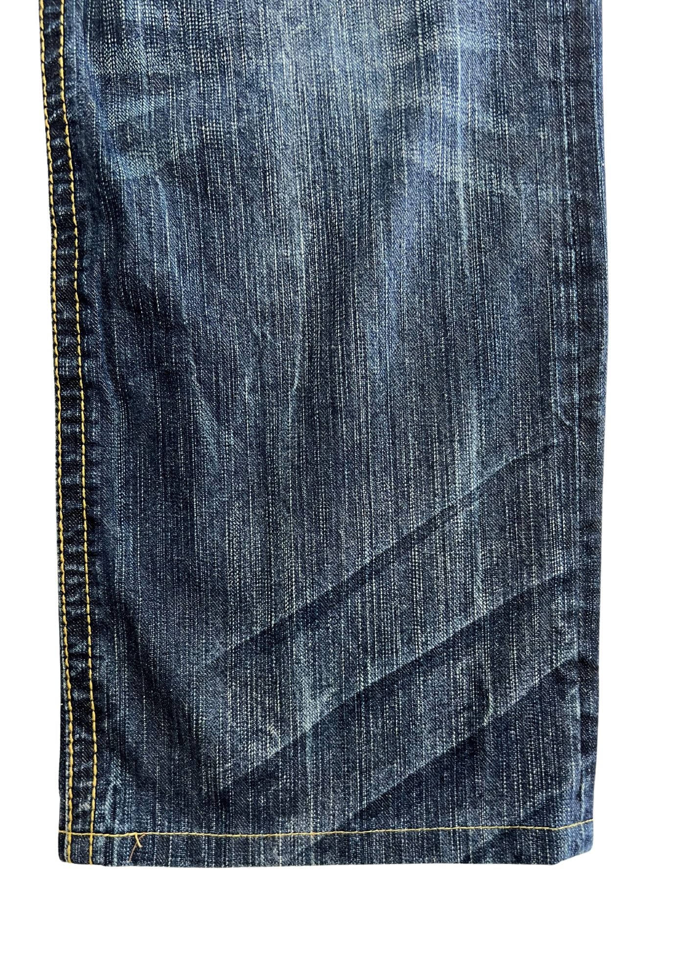Vintage Nishiki Japanese Cherry Blossom Embroidered Denim Jeans