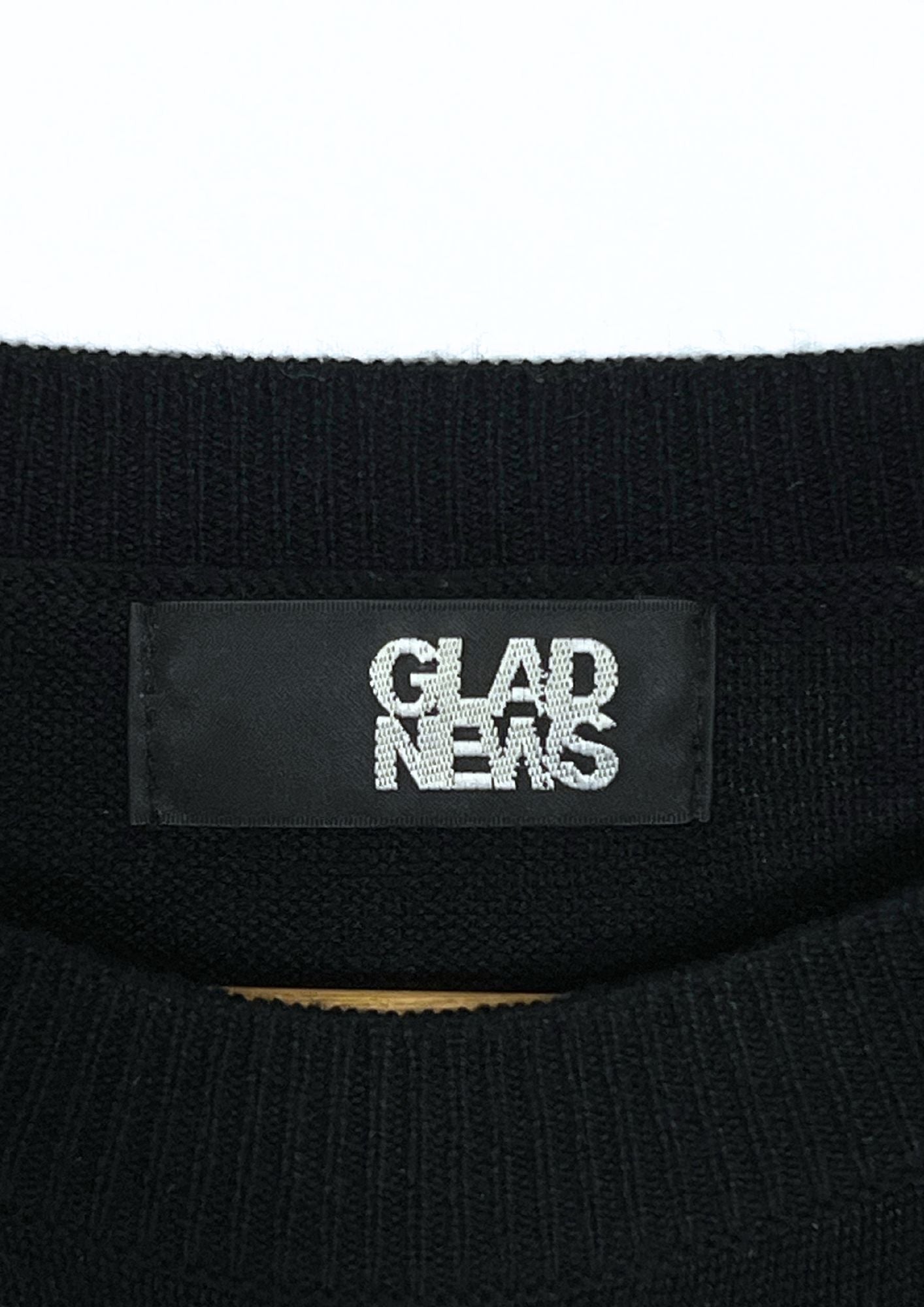 2000s Vintage GLAD NEWS Shoulder Cut and Studs L/S Knit Top (Ladies M-S)