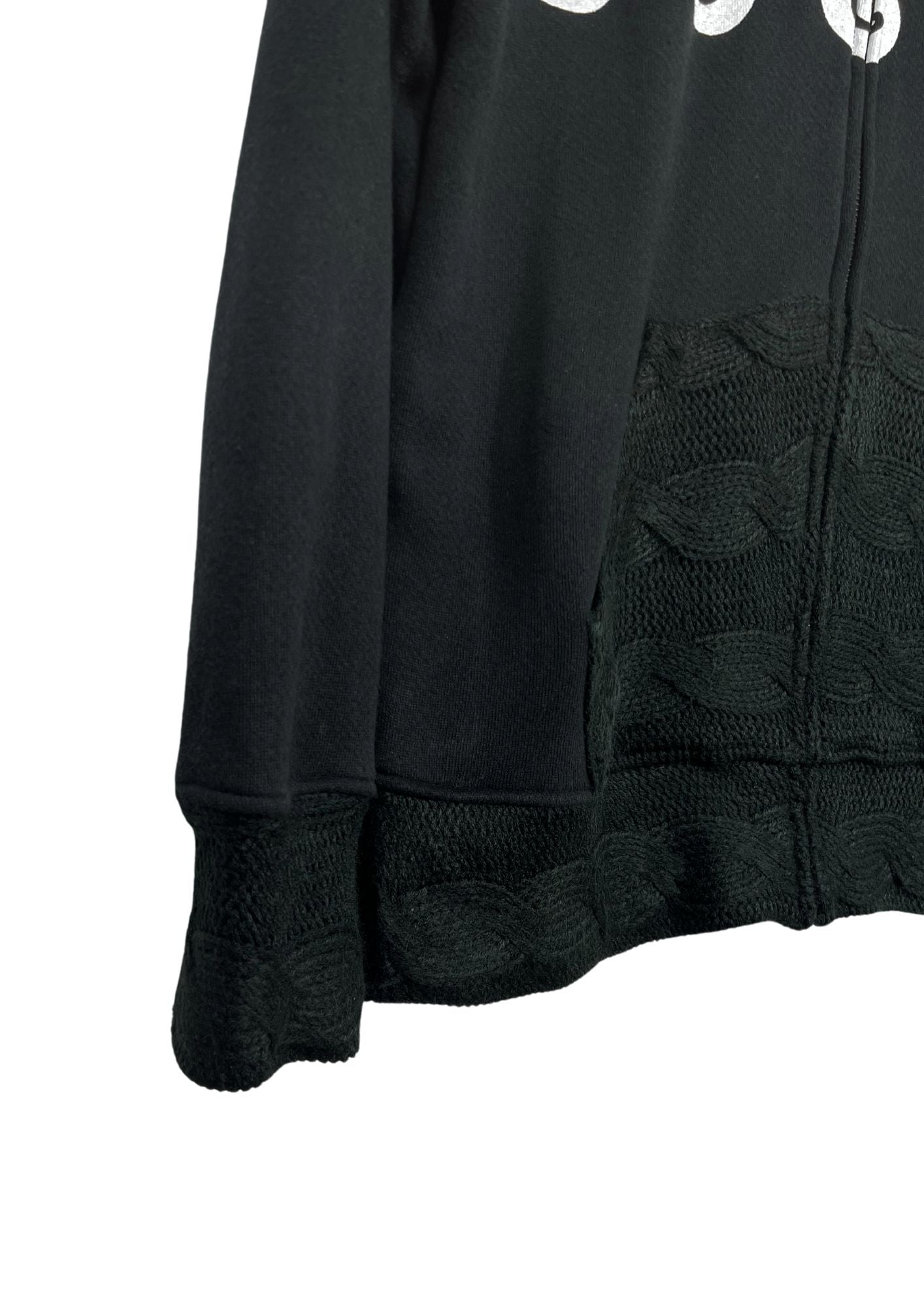 NAMITATSU 'Sakura Wave' Embroidered Knit Zip Up Hoodie