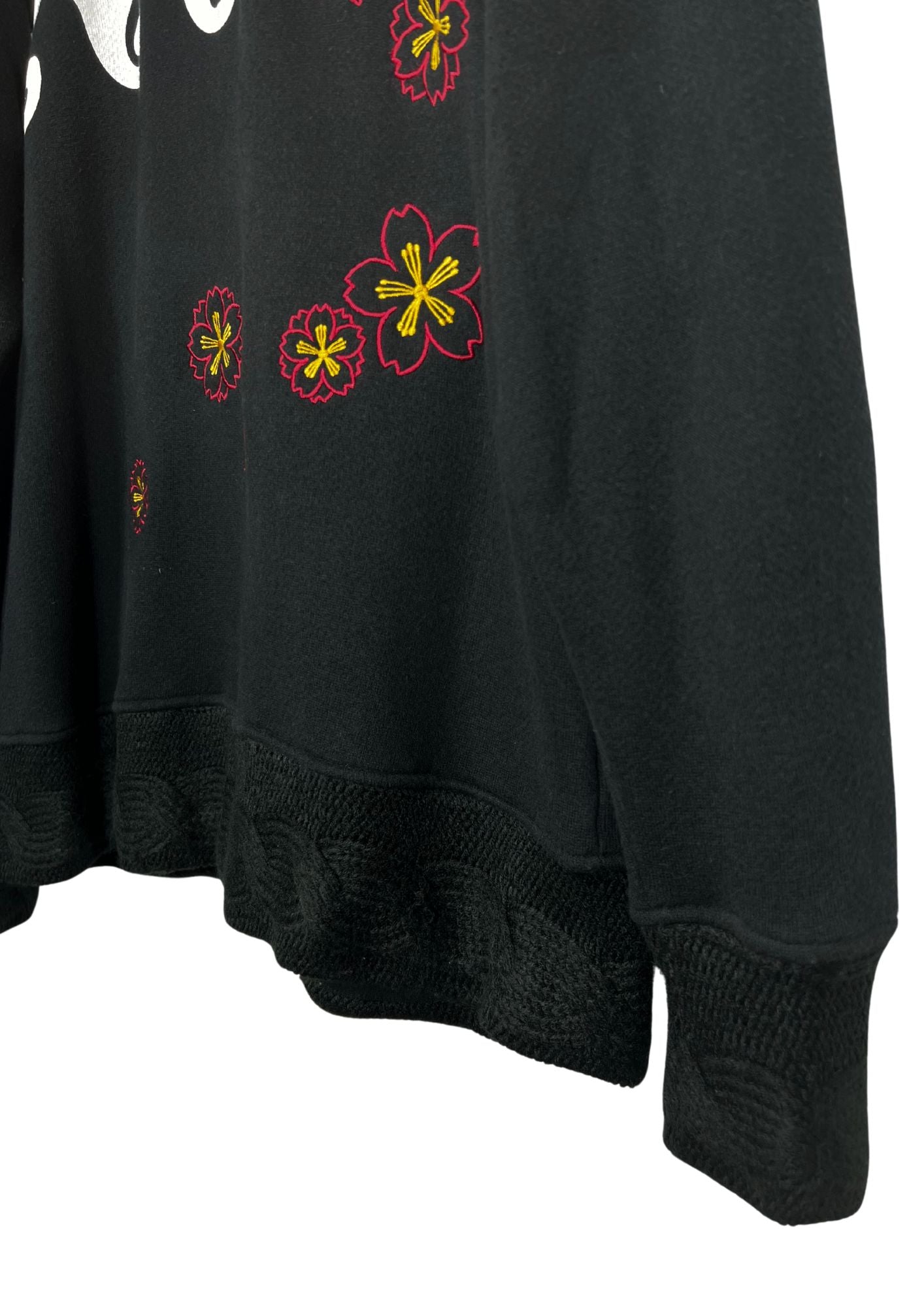 NAMITATSU 'Sakura Wave' Embroidered Knit Zip Up Hoodie