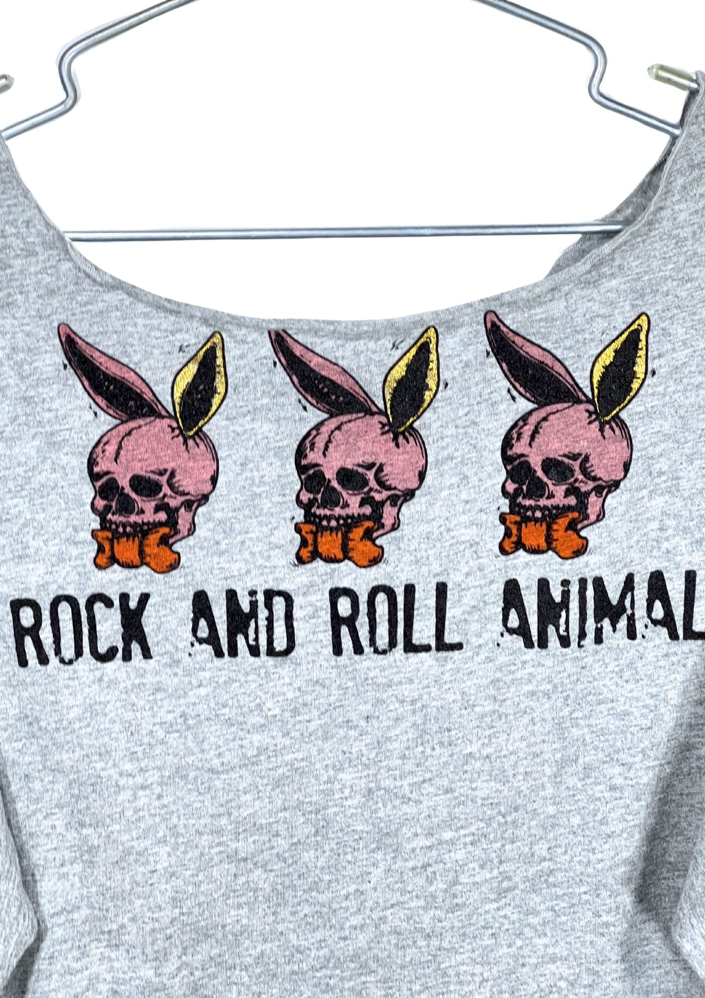 2000s GLAD NEWS 'Rock and Roll Animal' L/S Cropped Top (Ladies M)