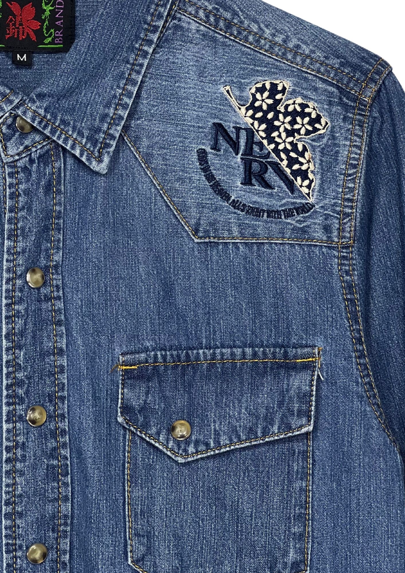 2010s Neon Genesis Evangelion x Nishiki Embroidered Denim L/S Shirts