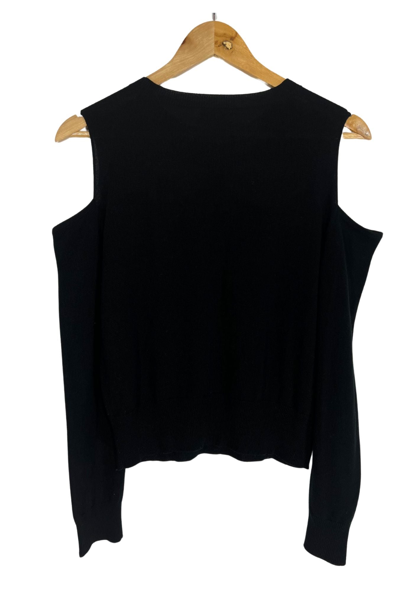 2000s Vintage GLAD NEWS Shoulder Cut and Studs L/S Knit Top (Ladies M-S)
