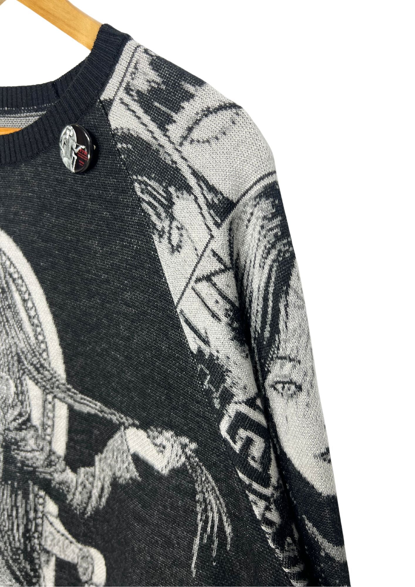 2020 Junji Ito x S'YTE Yohji Yamamoto Tomie Jacquard Crew Raglan Long Sleeve Knit