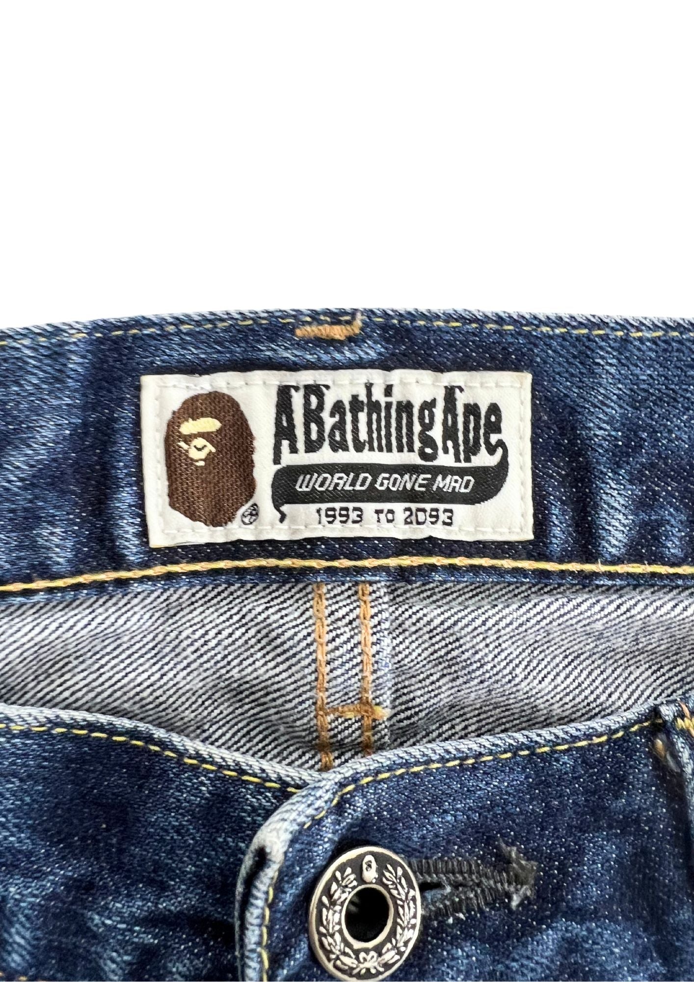 2010s BAPE Baby Milo Embroidered Denim Shorts