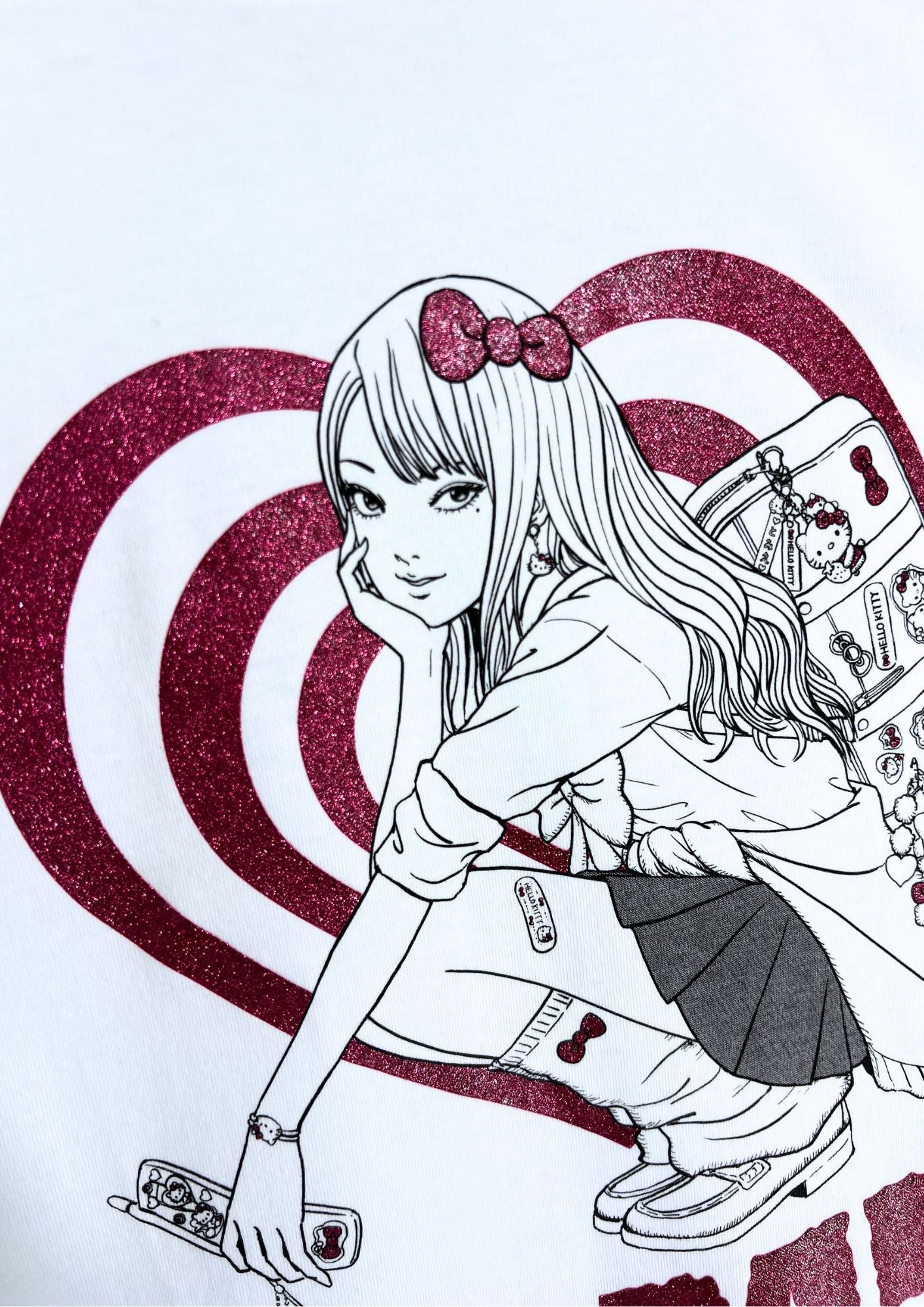 2024 Junji Ito x Hello Kitty Pop-Up Store Limited 'Gal Tomie' T-shirt (XL Oversize)