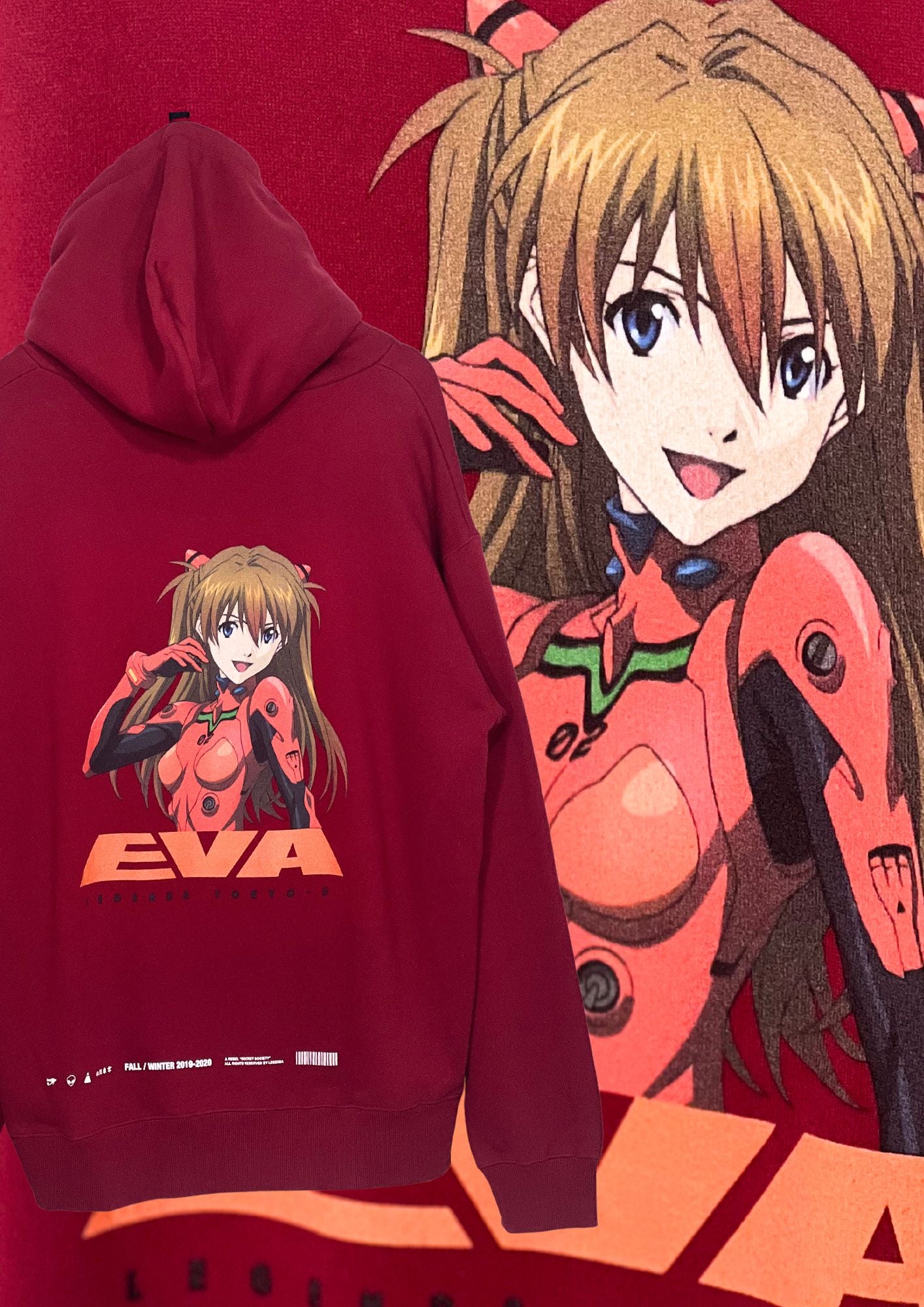 2019 Neon Genesis Evangelion x Legenda Asuka Hoodie