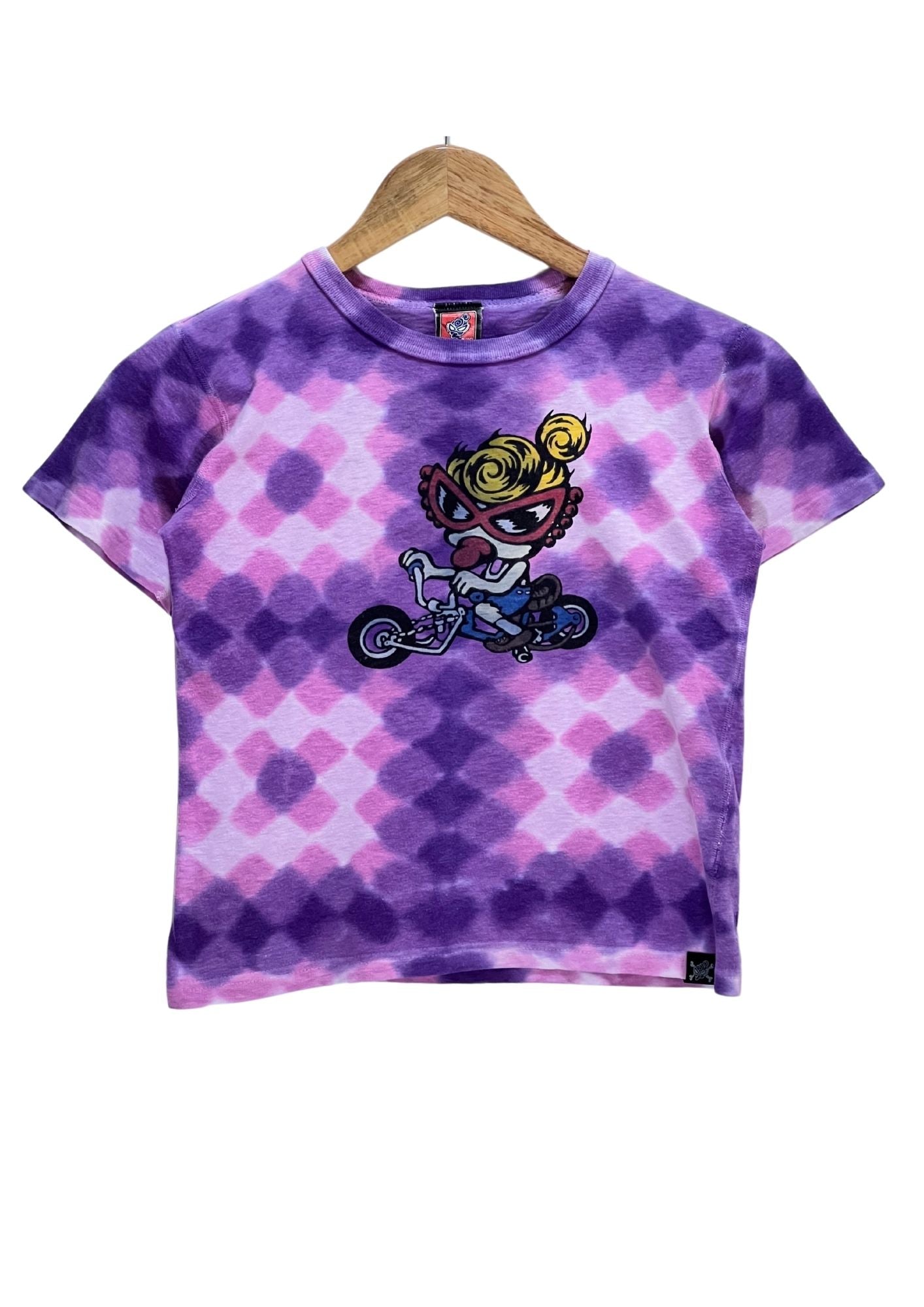 2001 Vintage HYSTERIC MINI by HYSTERIC GLAMOUR 'Biker Baby' Tie Dye Baby Tee (Ladies S-M)