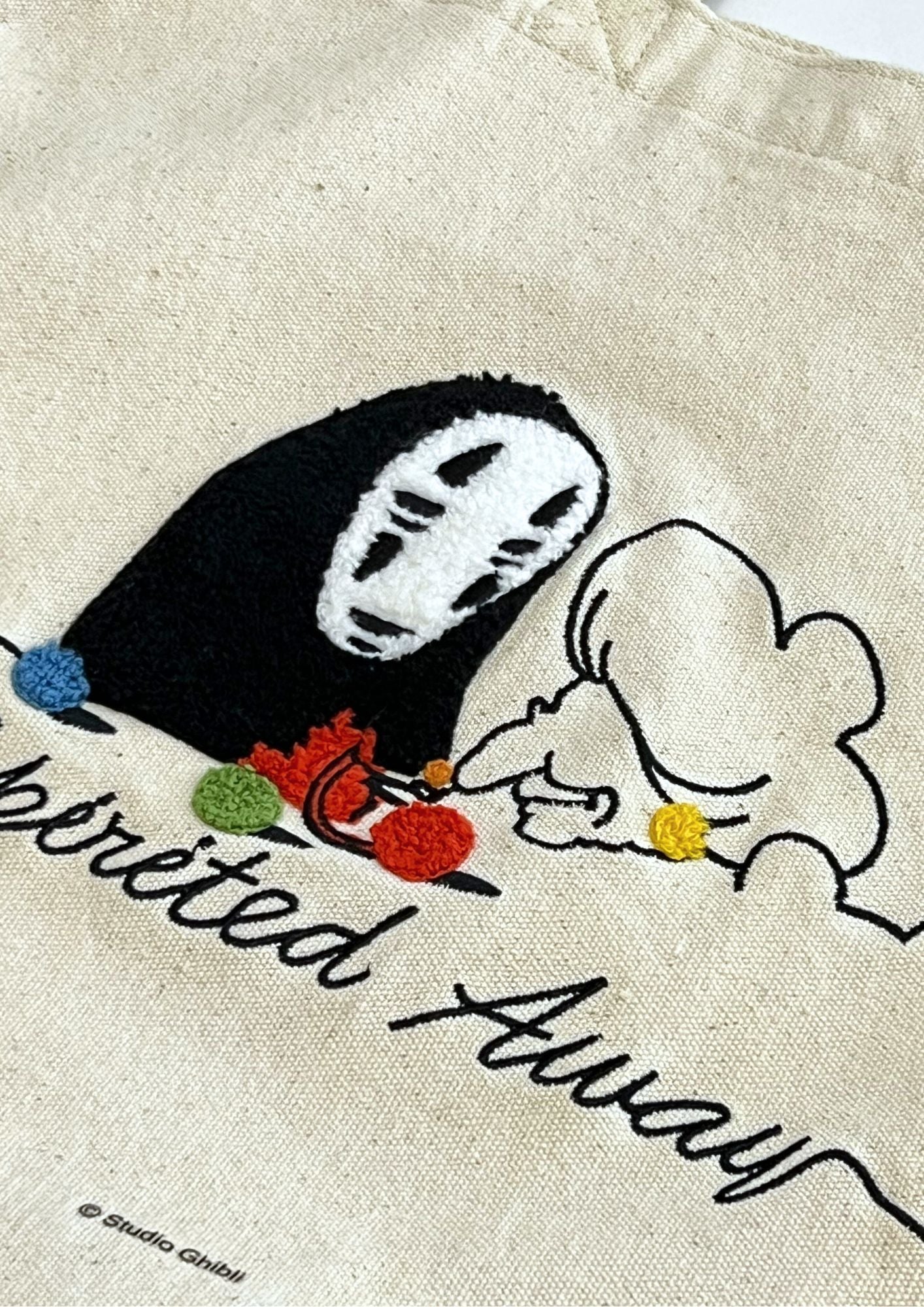 2022 Spirited Away x Studio Ghibli Official No Face Yubaba Embroidered Tote Bag