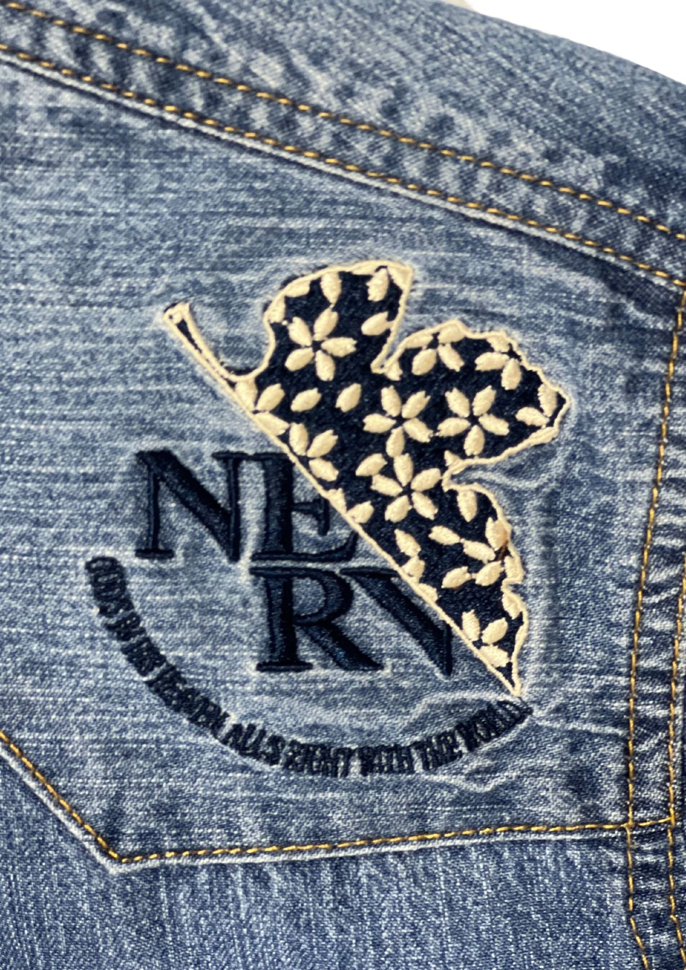 2010s Neon Genesis Evangelion x Nishiki Embroidered Denim L/S Shirts