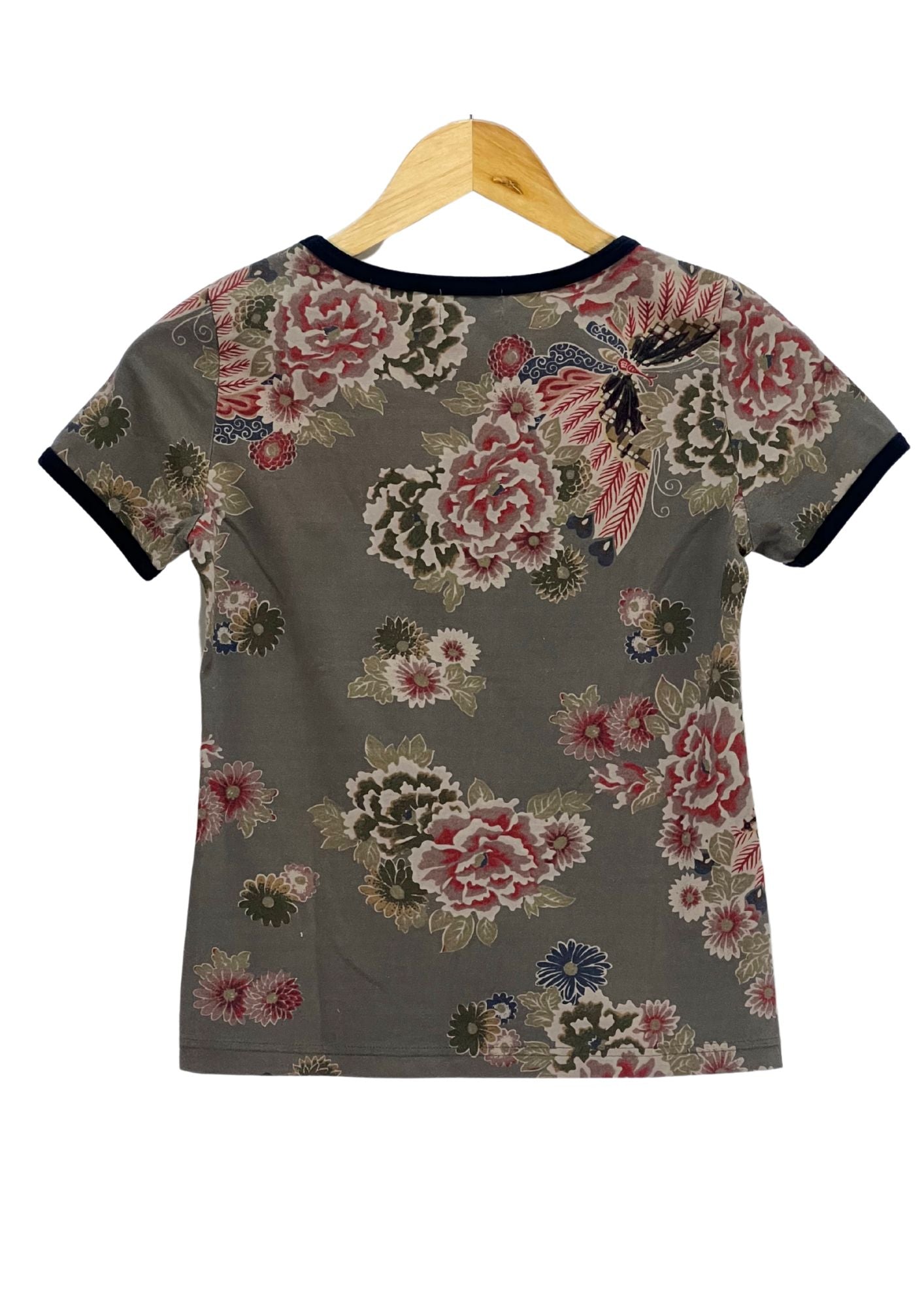 2000s GLAMDY 'Flower & Butterfly' T-shirt (Ladies M-S)