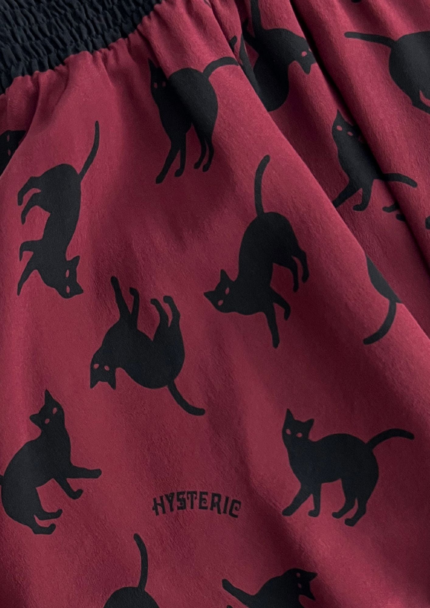 2010s HYSTERIC GLAMOUR 'Hysteric Cats' Silk Skirt