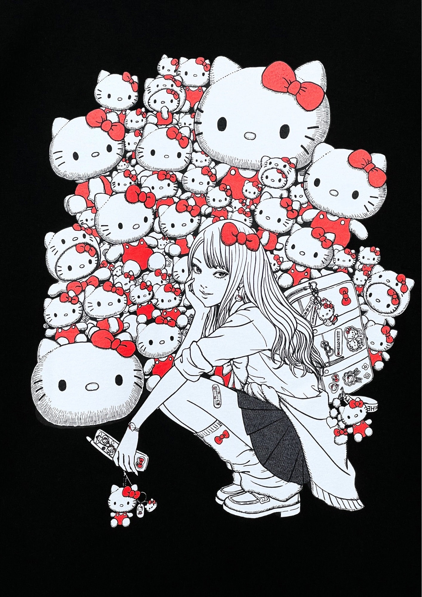 2024 Junji Ito x Hello Kitty Pop-Up Store Limited 'Tomie and Hello Kitty' T-shirt (XL Oversize)