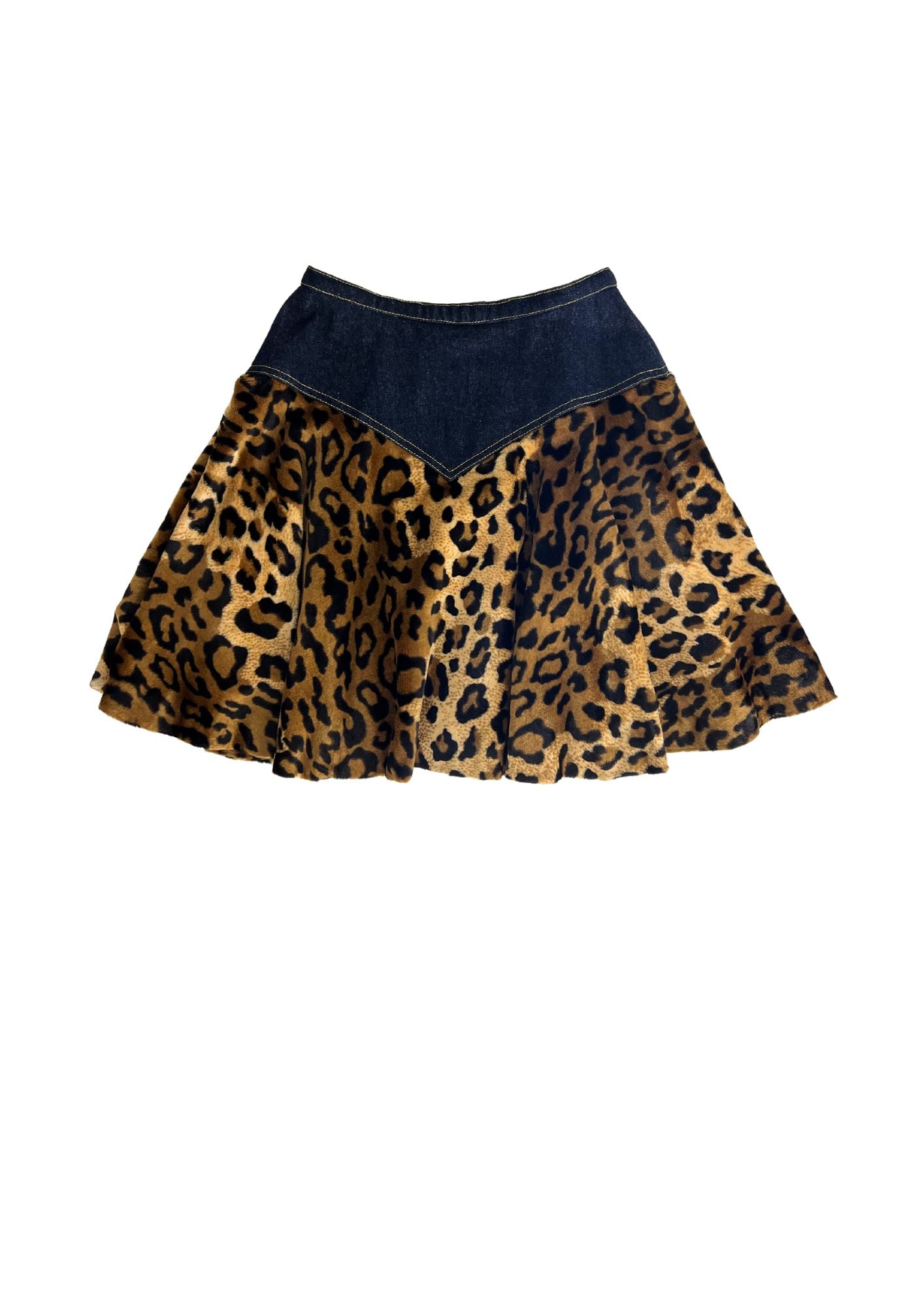 90s Vintage HYSTERIC GLAMOUR Leopard Print Denim Jacket Skirt Setup