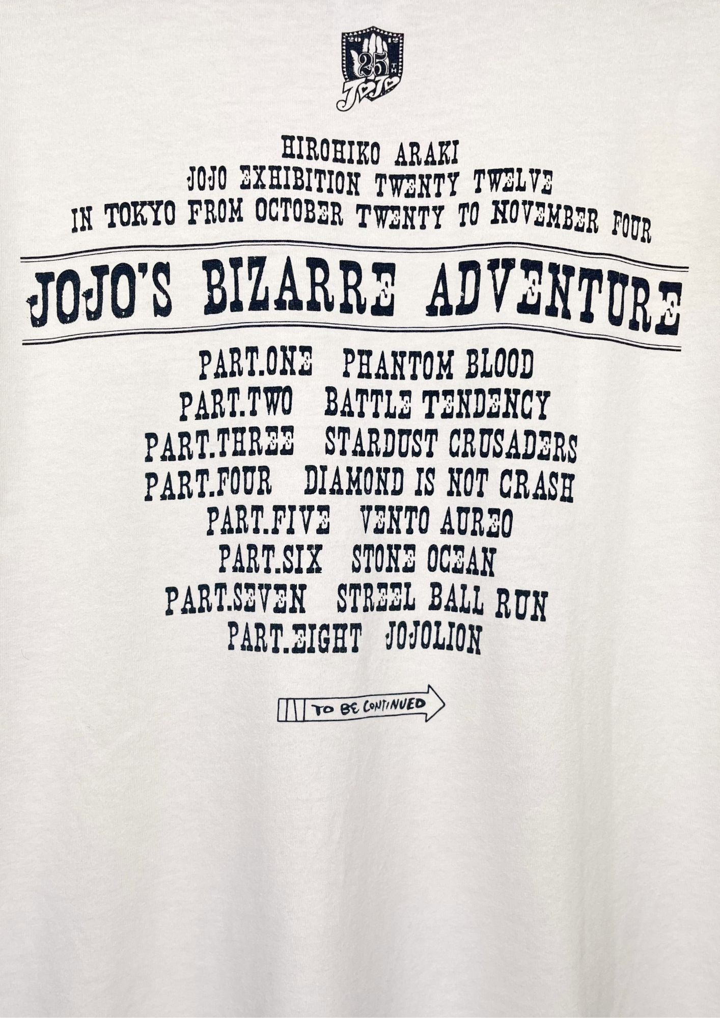 Jojo's Bizarre Adventure Steel Ball Run x Hirohiko Araki Jojo Exhibition T-shirt