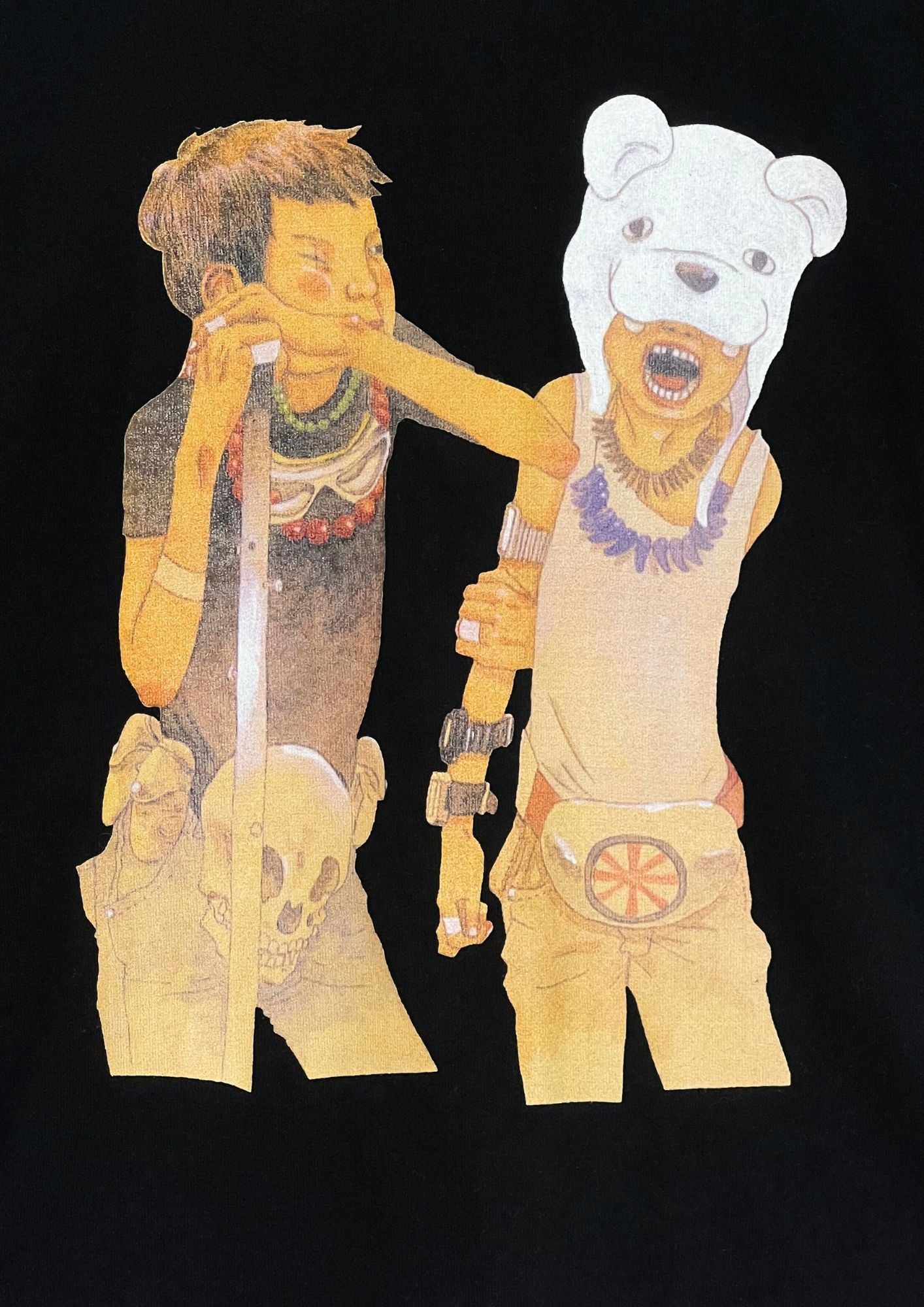 2010s Taiyo Matsumoto 'Tekkonkinkreet' x MARKLY'S BIG FIELD 'Kuro & Shiro' Baby Tee (Ladies M)