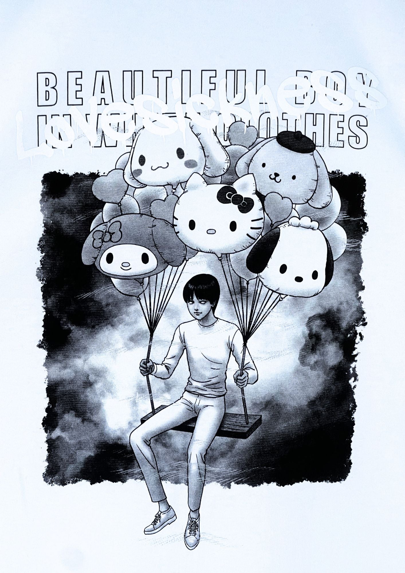 2024 Junji Ito x Hello Kitty Pop-Up Store Limited 'Lovesickness' T-shirt (XL Oversize)