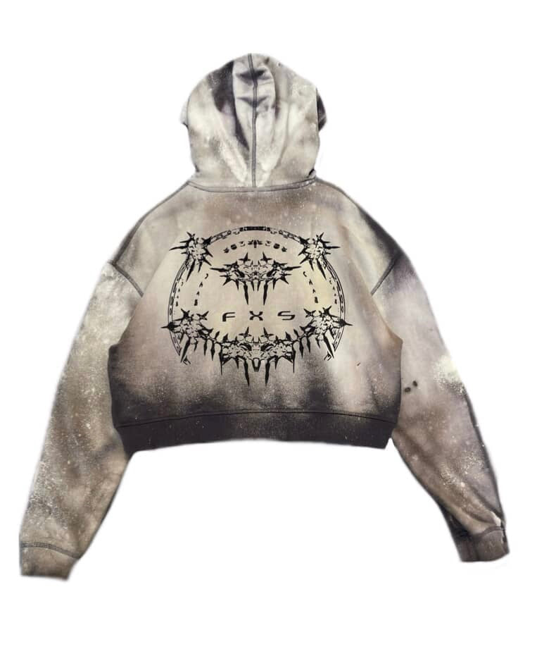 FORMULA-7 SFTS BLEACHED WOMENS CROPPED HOODIE (Women's M) Custom 1/1