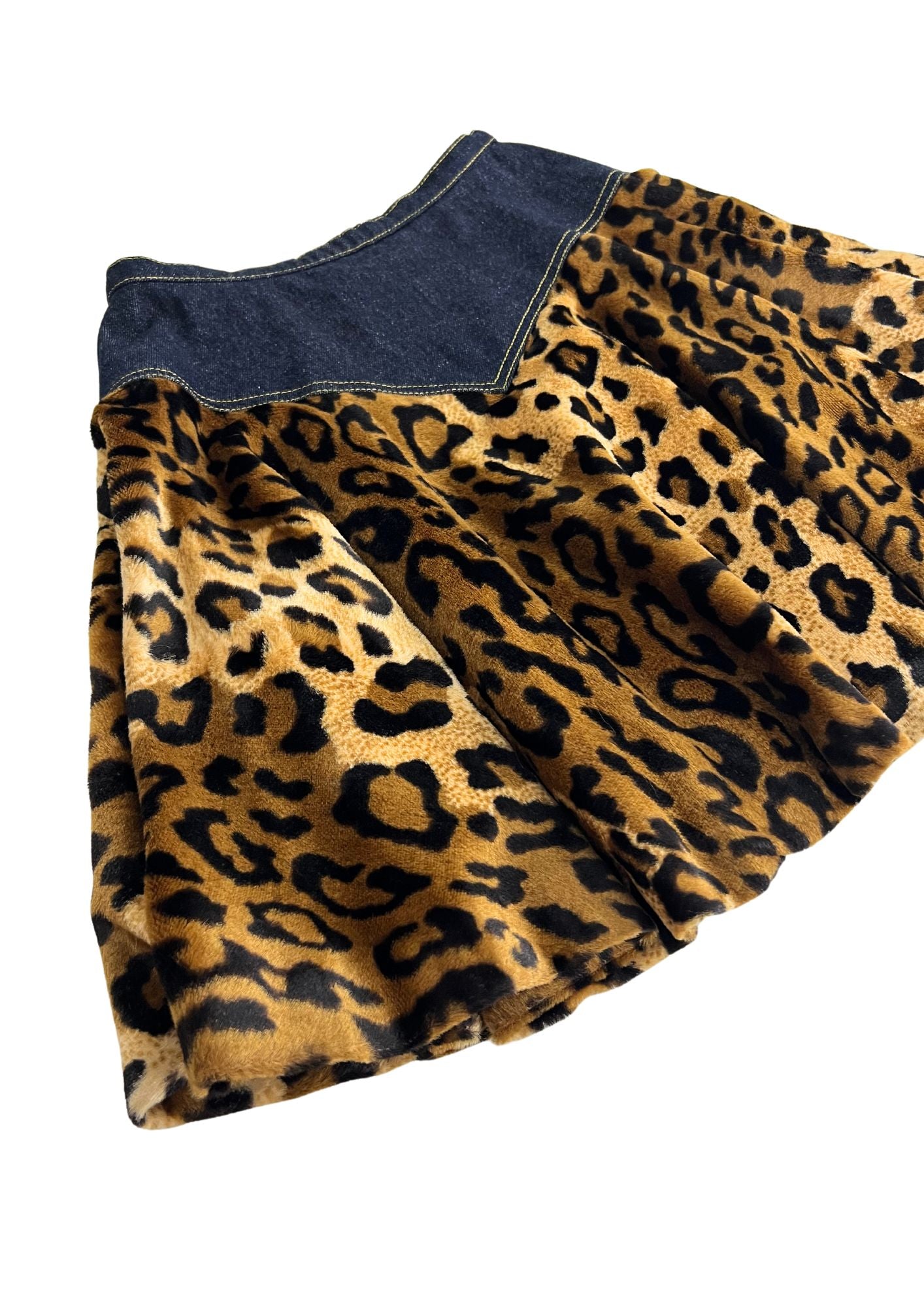 90s Hysteric Glamour Leopard Denim Skirt and Jacket Setup
