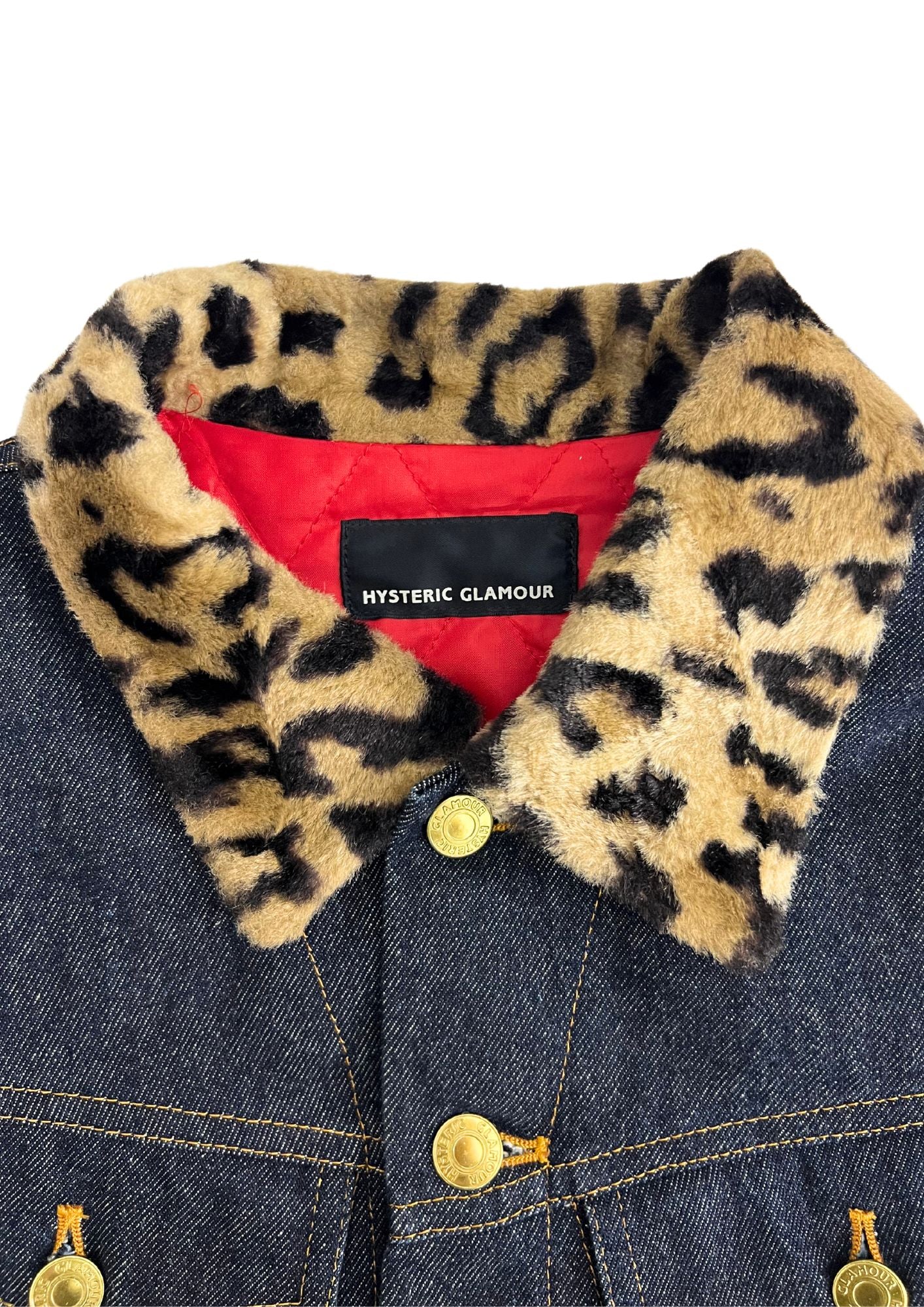 90s Vintage HYSTERIC GLAMOUR Leopard Print Denim Jacket Skirt Setup