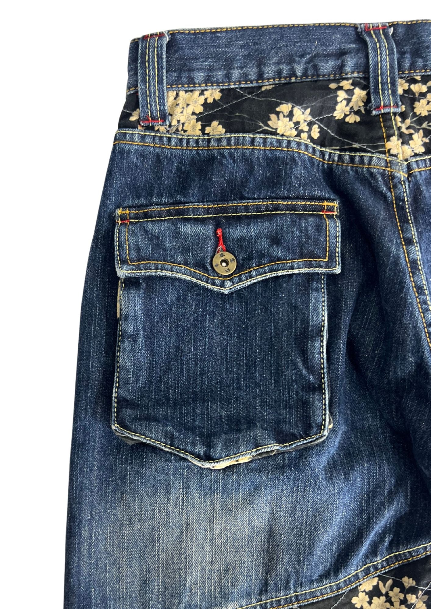 2000s INFINITY Cherry Blossom Kimono Patch Denim Jeans