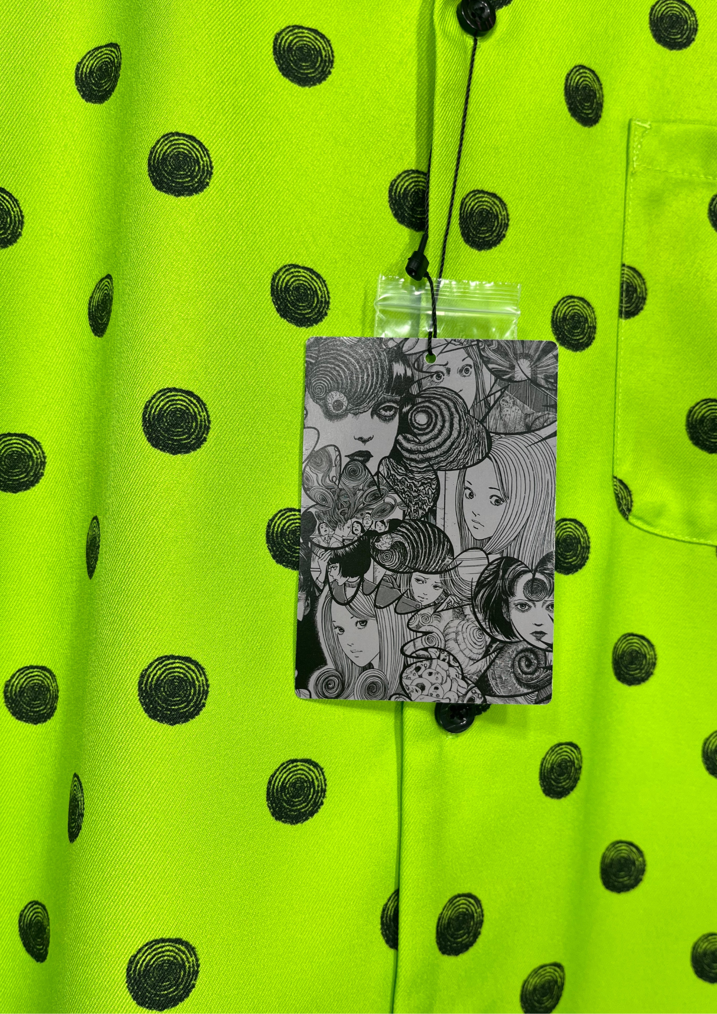 Junji Ito x R4G Uzumaki Dots Open Collar Shirts