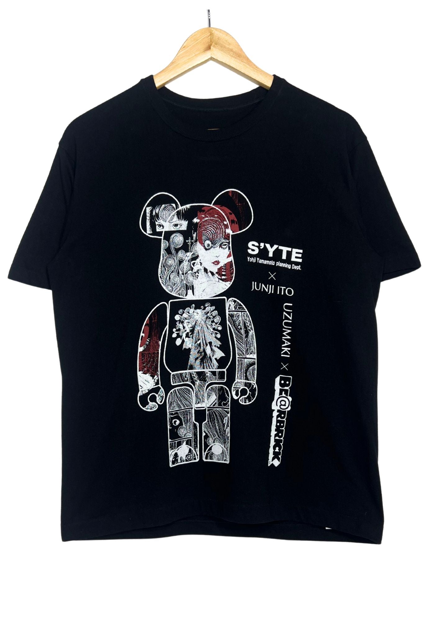 2022 Junji Ito x S'YTE Yohji Yamamoto x BE@RBRICK Uzumaki T-shirt