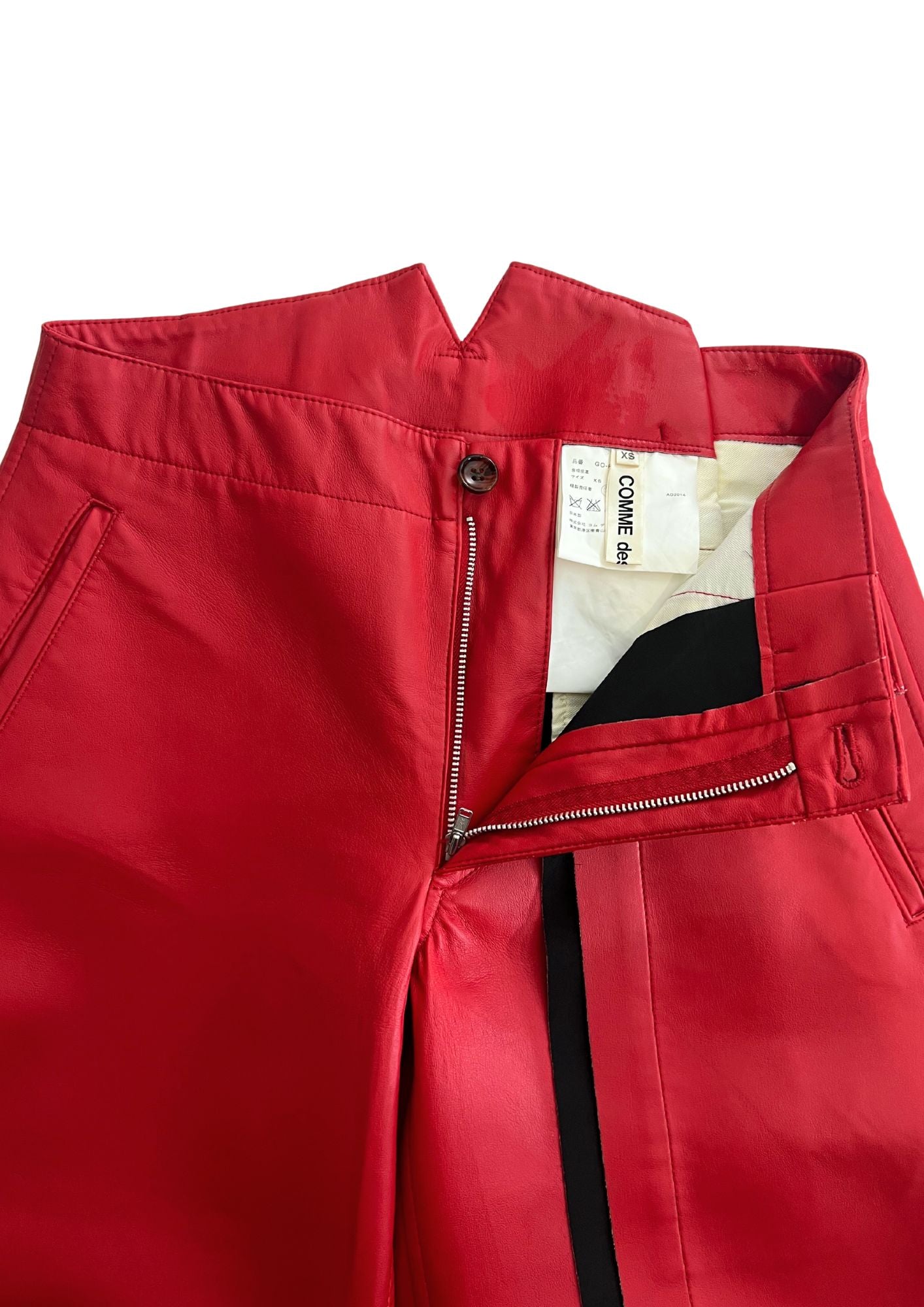 COMME des GARÇONS AD2014 Rose and Blood Eco Leather Balloon Pants