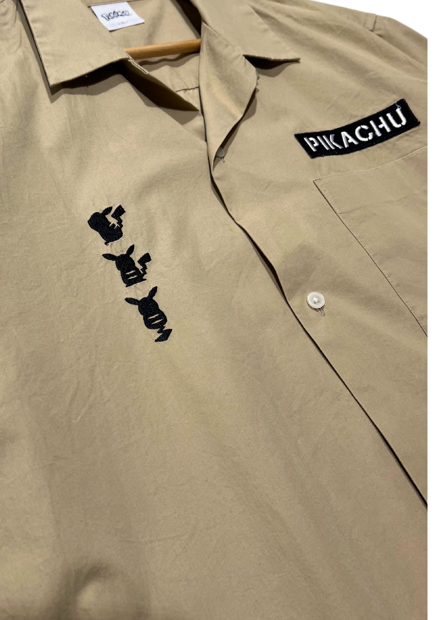 2020 Pokemon x GU '#025 Pikachu' Embroidered Button Up Shirts (XL)