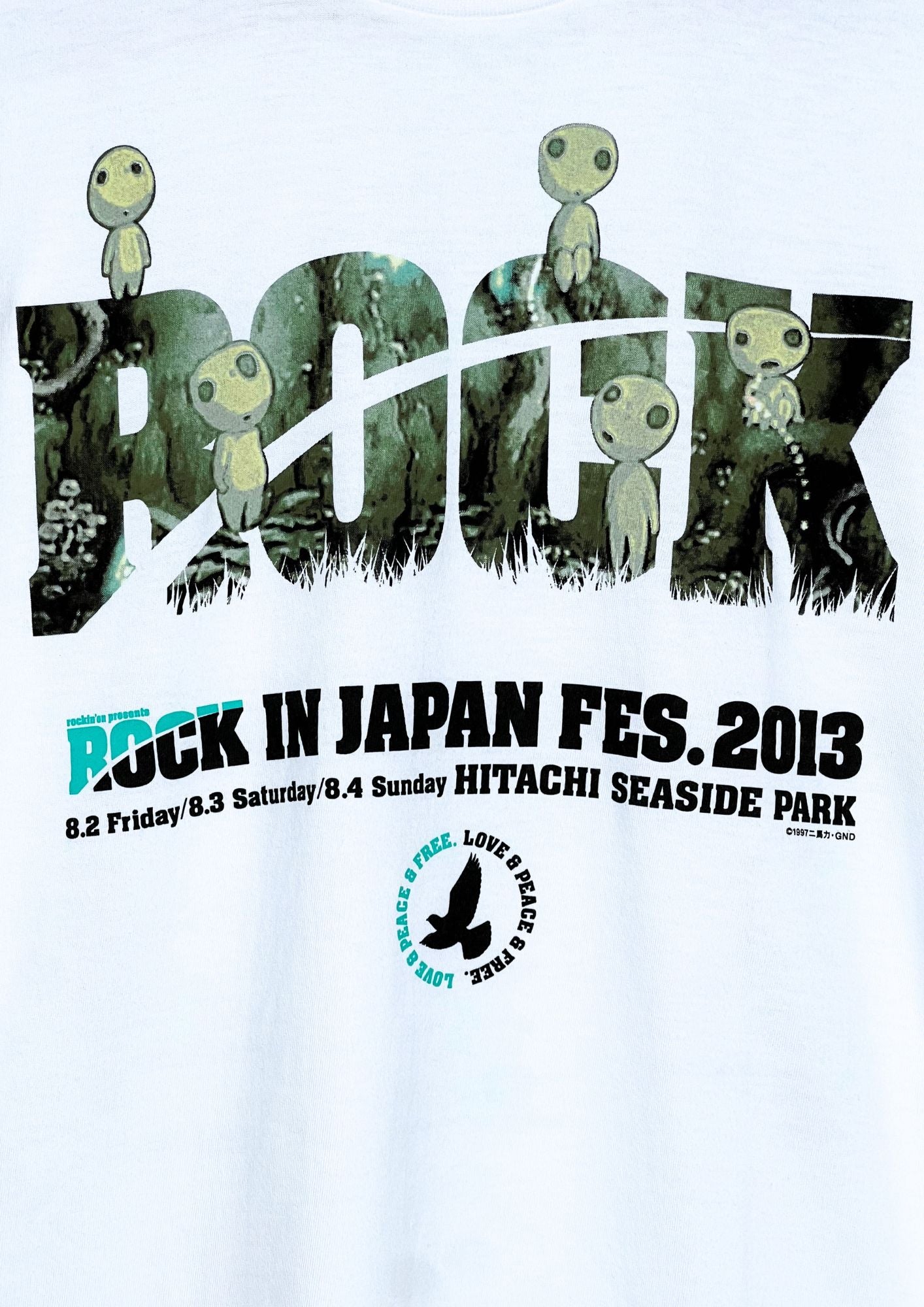 2013 Studio Ghibli Princess Mononoke x Rockin'on Rock in Japan Fes.Totoro T-shirt